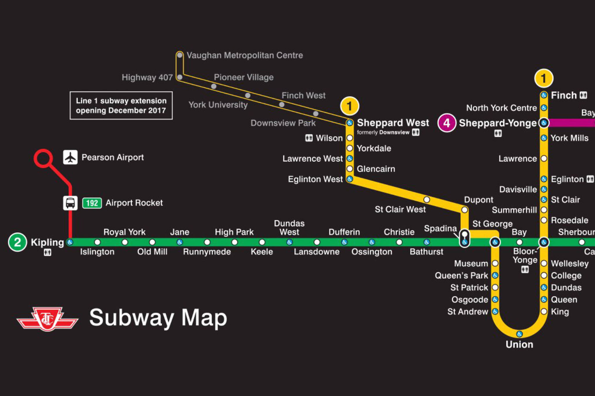 The TTC shows off new subway route map
