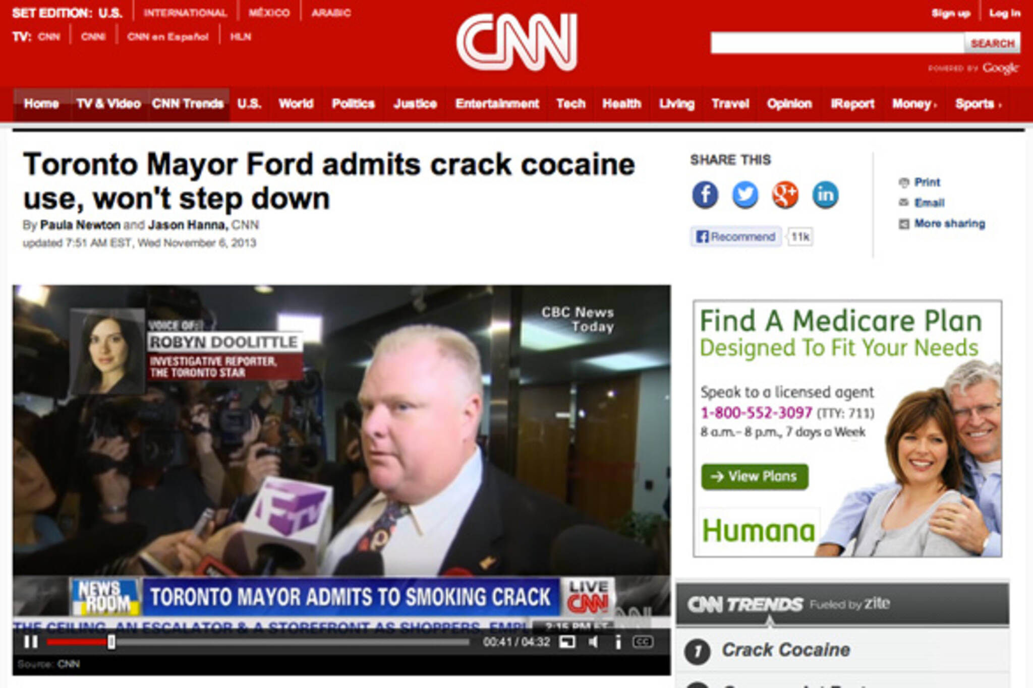 Rob Ford Crack Headlines
