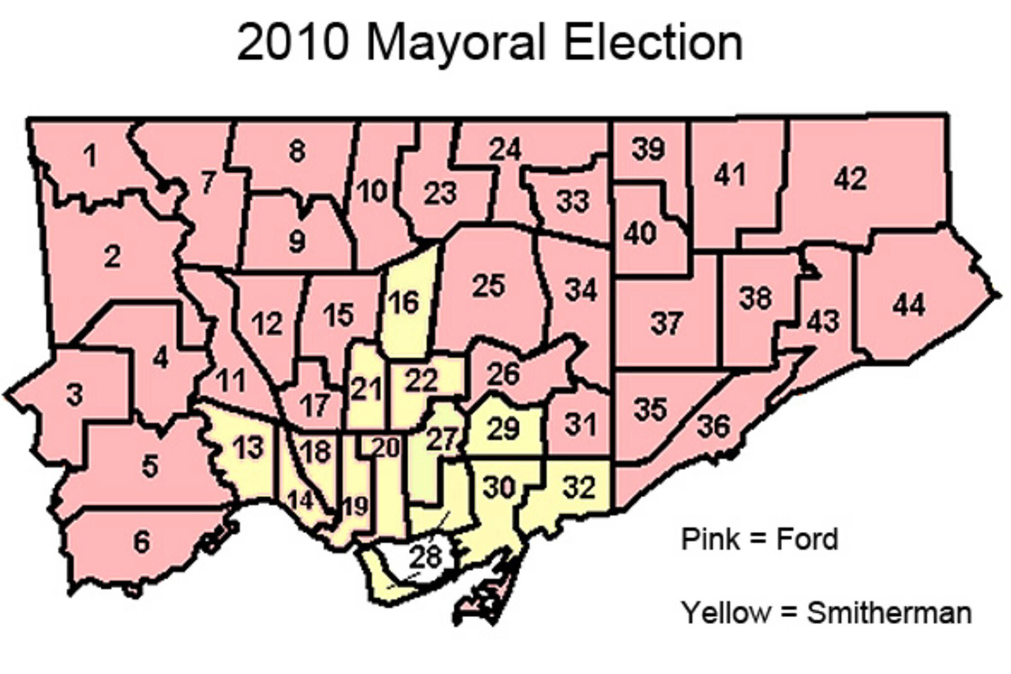 Toronto Results 2010 Mayoral Race