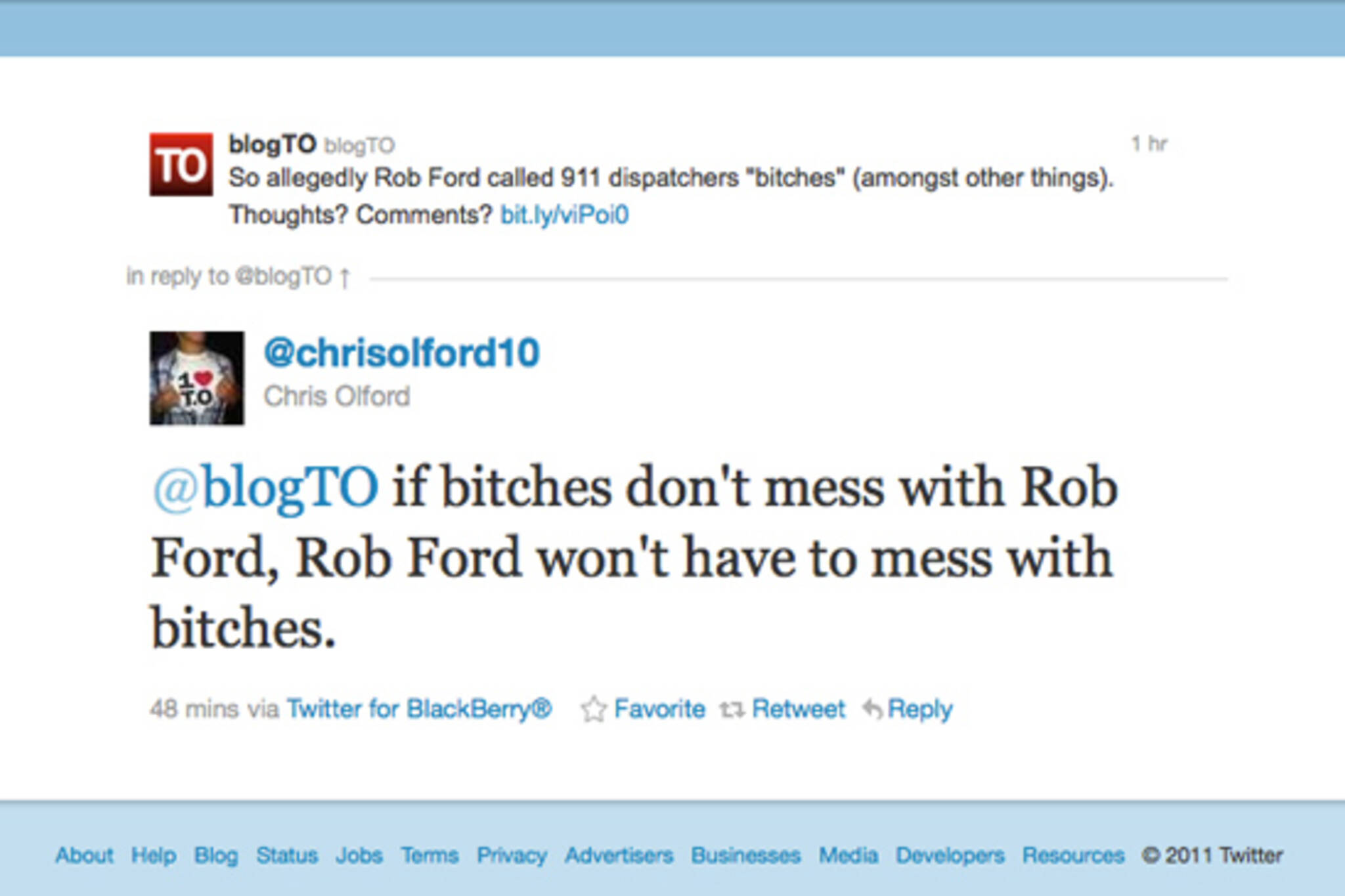 Rob Ford 911 Bitches