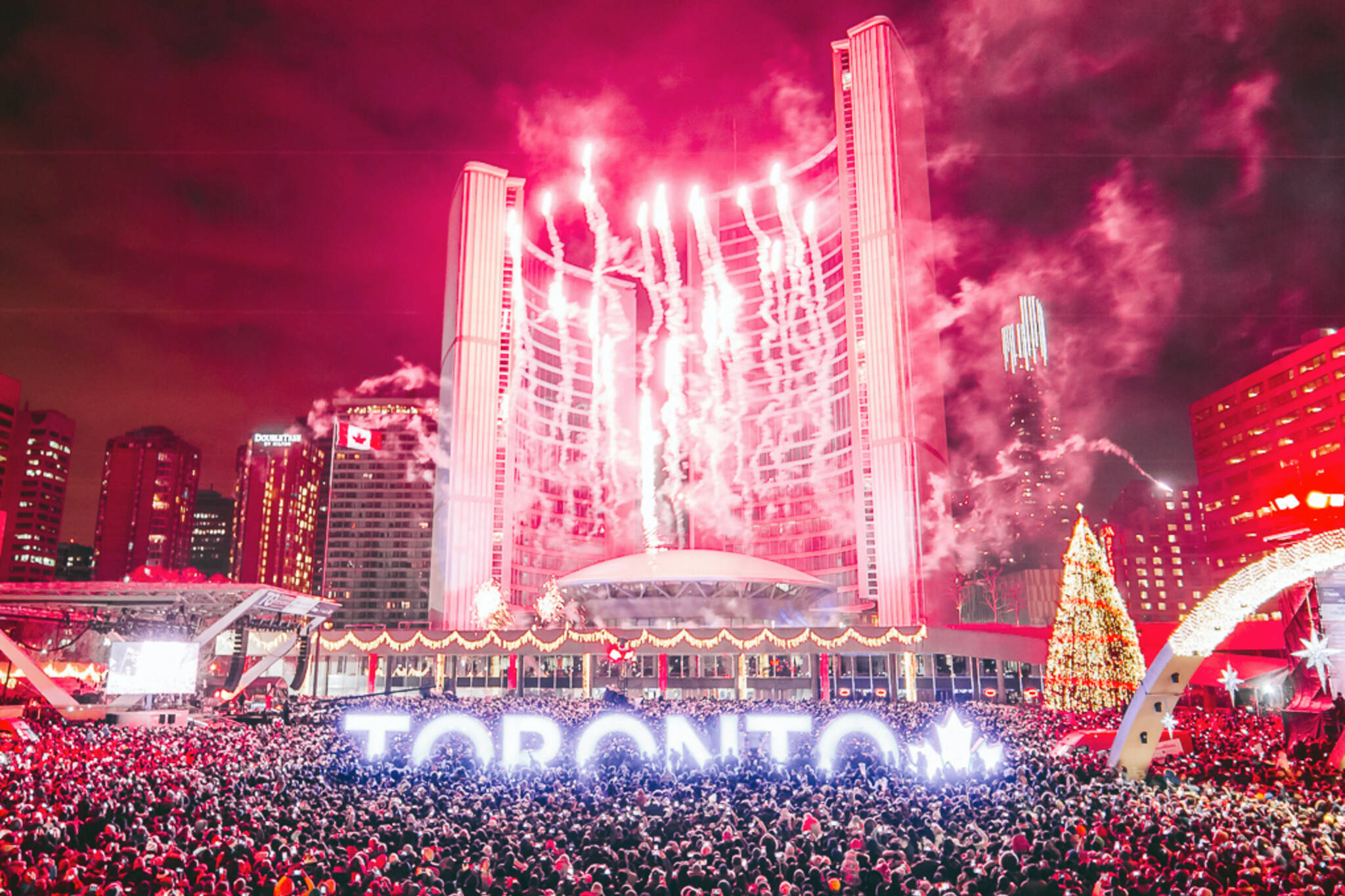 New Years at Nathan Phillips Square curbed by cold weather