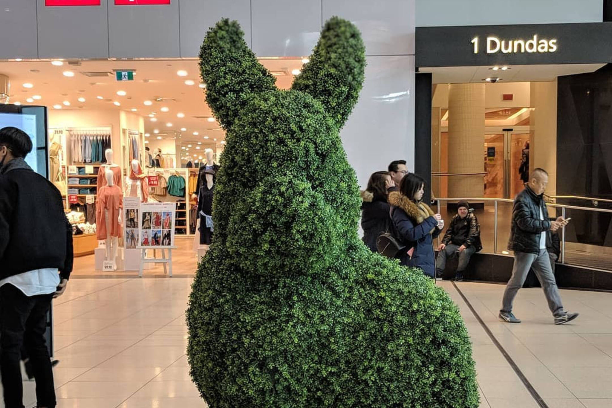 Green bunnies Eaton Centre