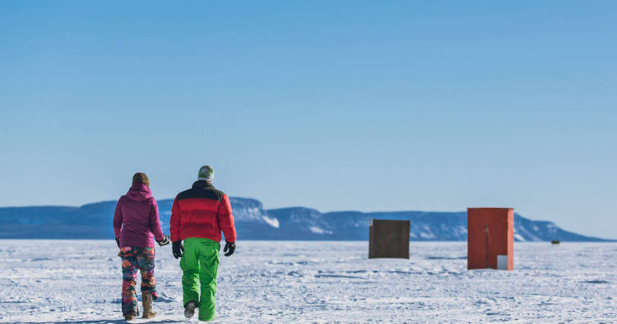 You can go ice fishing in style just one hour from Toronto