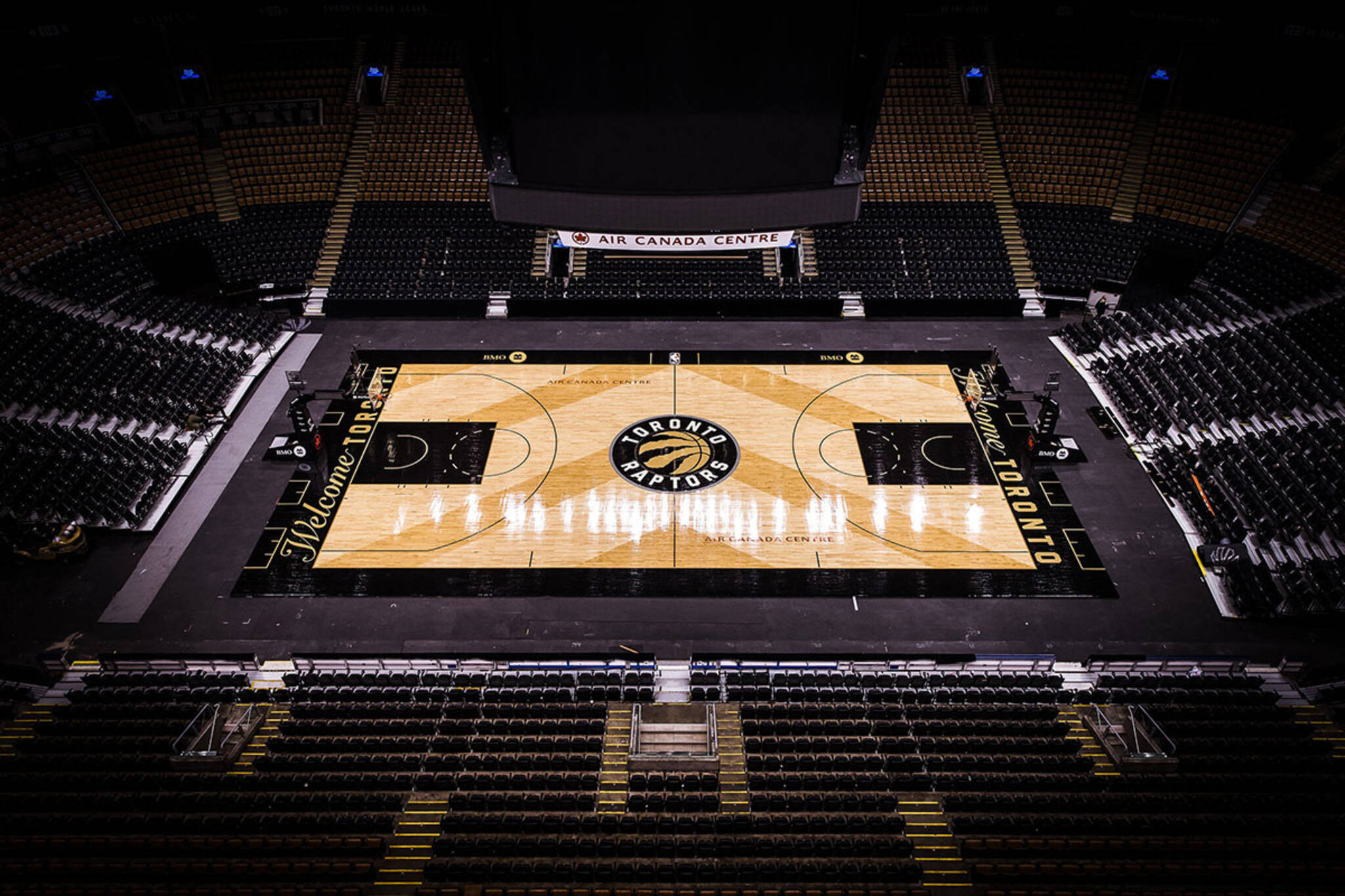 Toronto Raptors are repainting their home court black and gold