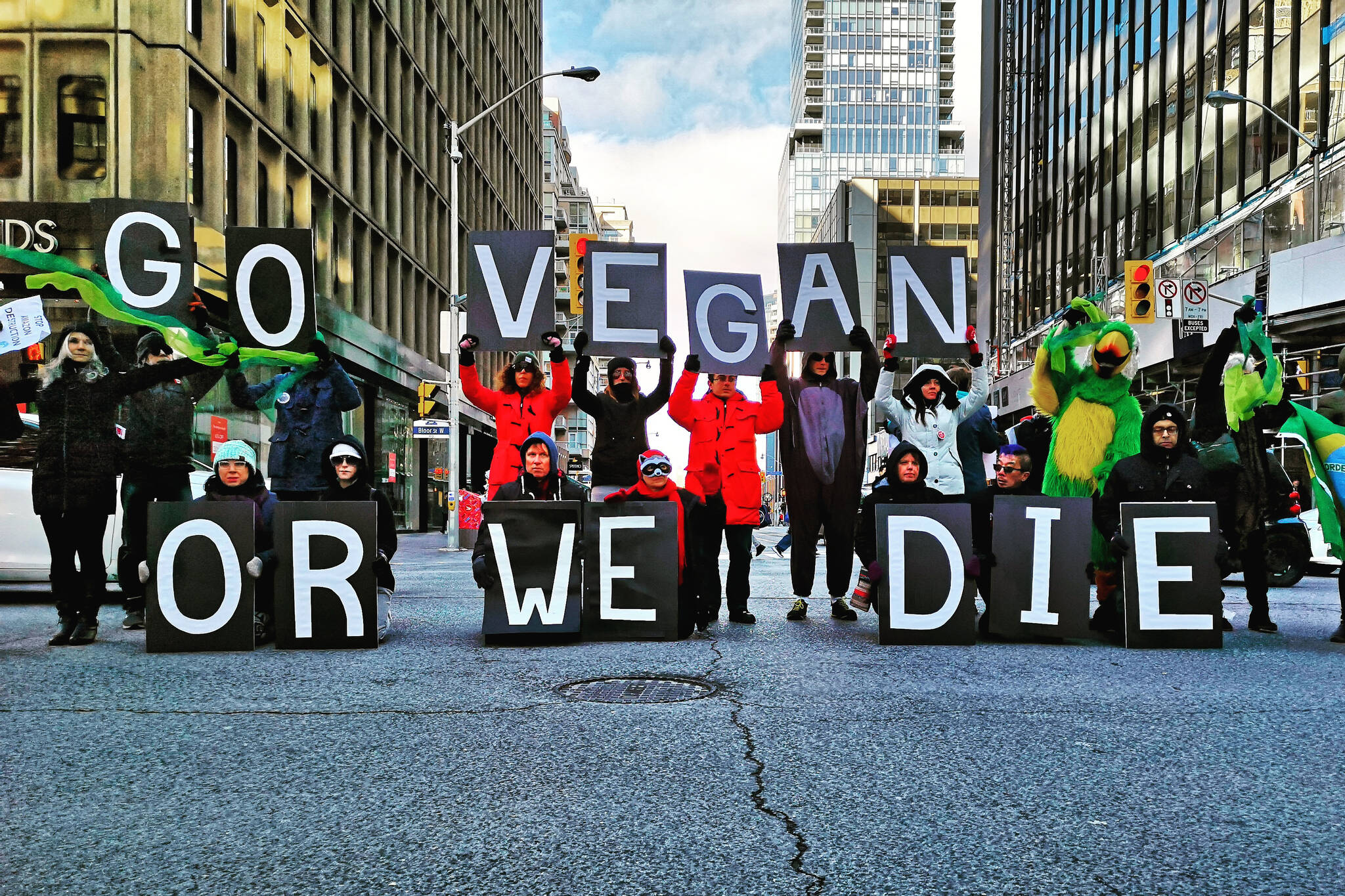 vegan protest Bolsanaro