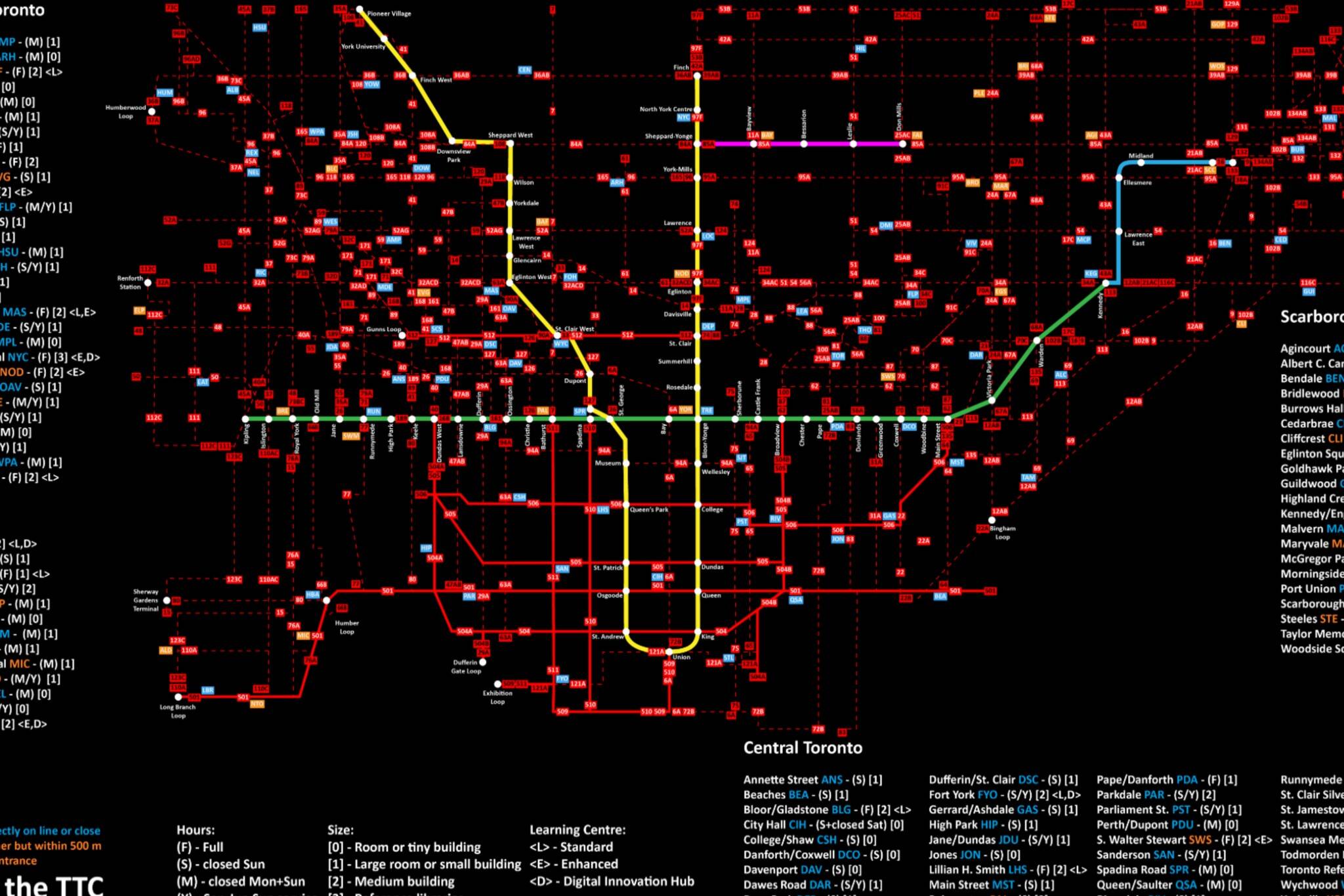 library branch ttc route map