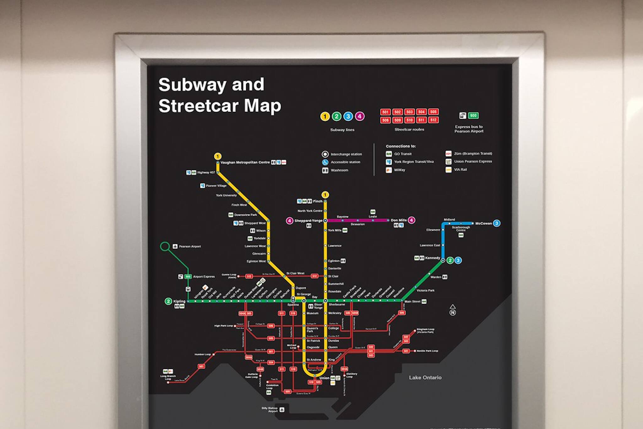 ttc subway streetcar map