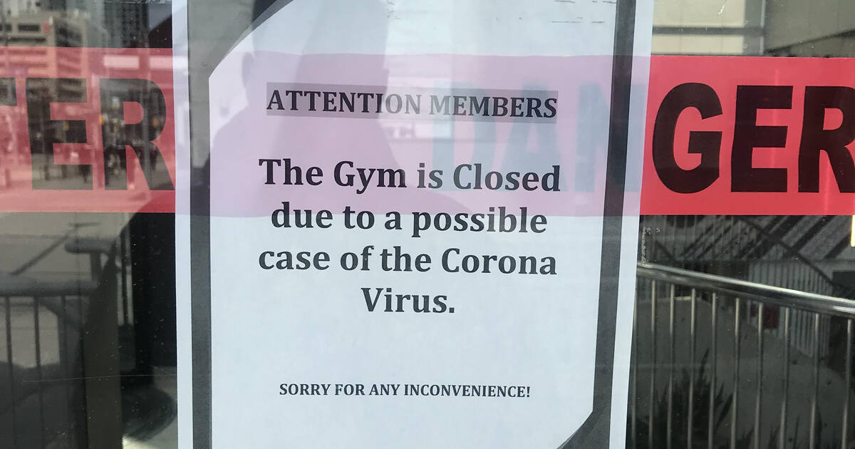 A GoodLife Fitness in Toronto temporarily shut down because of coronavirus