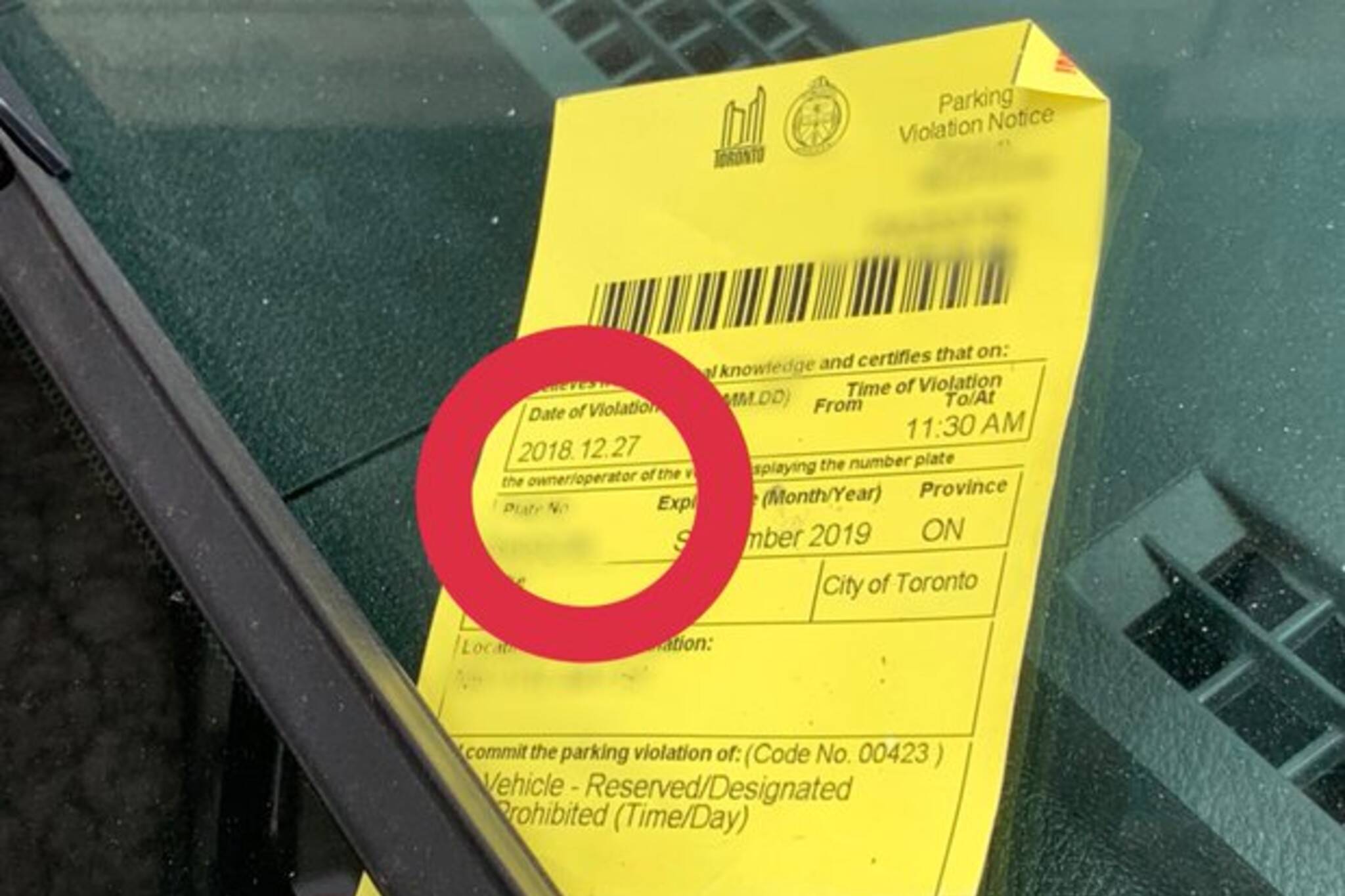 toronto parking ticket