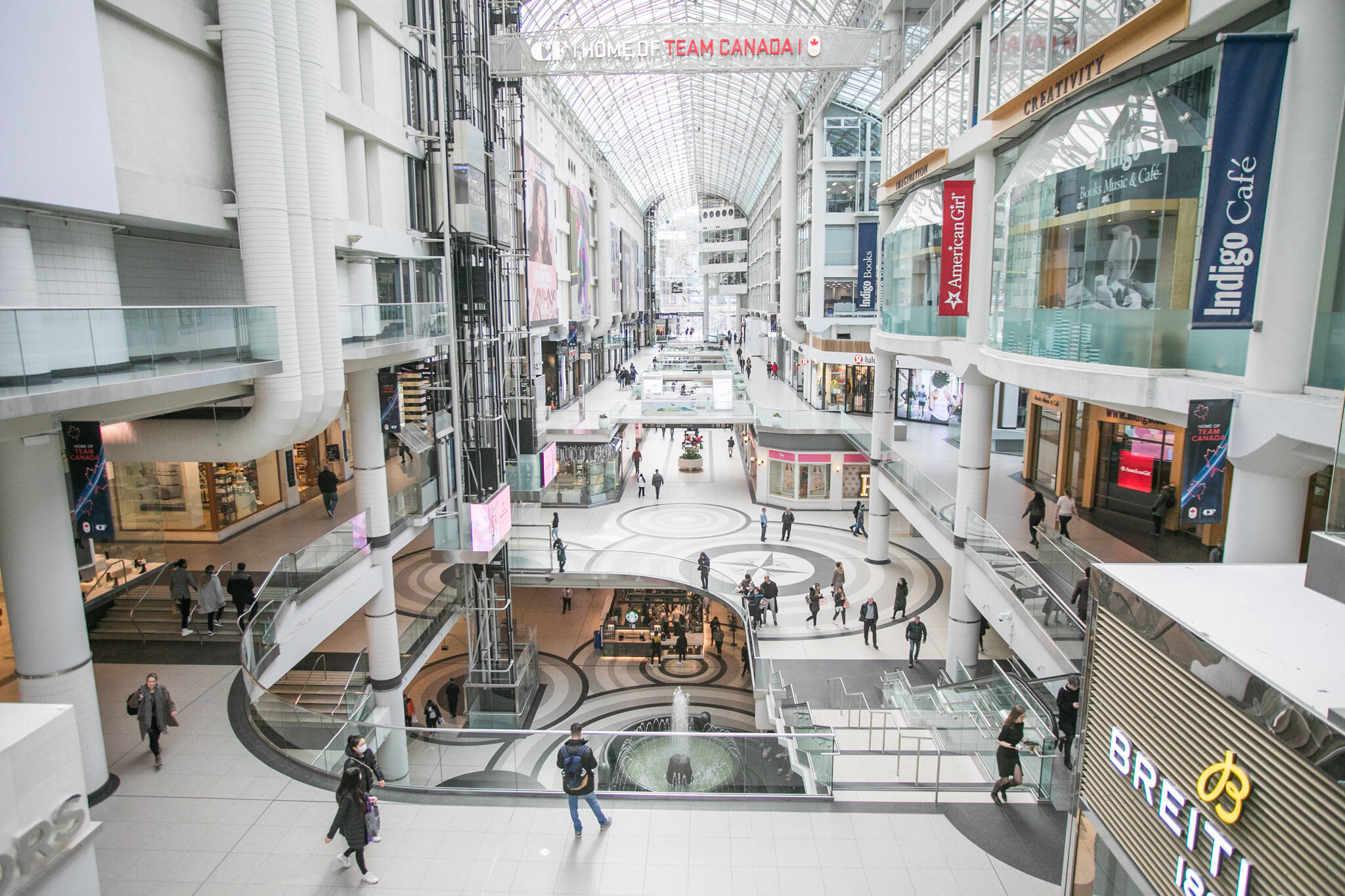 Most stores at the Toronto Eaton Centre aren't paying their rent
