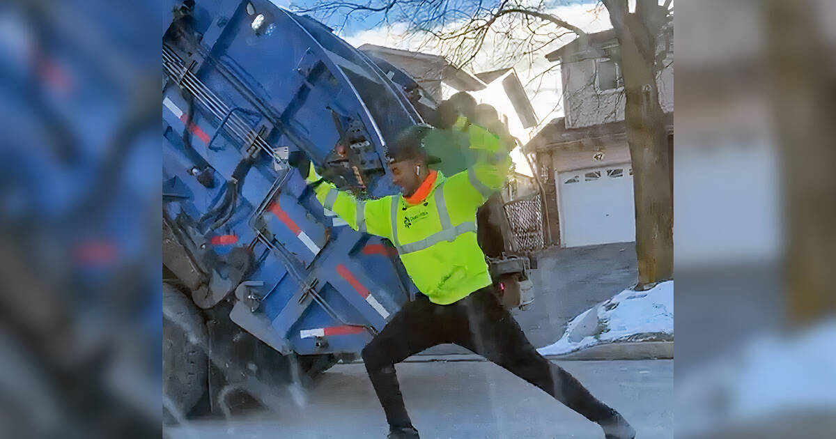 Dancing garbage man brings joy to the streets of Brampton