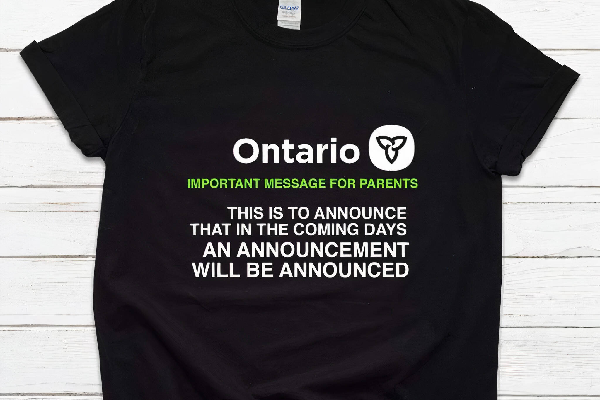ontario announcement shirt