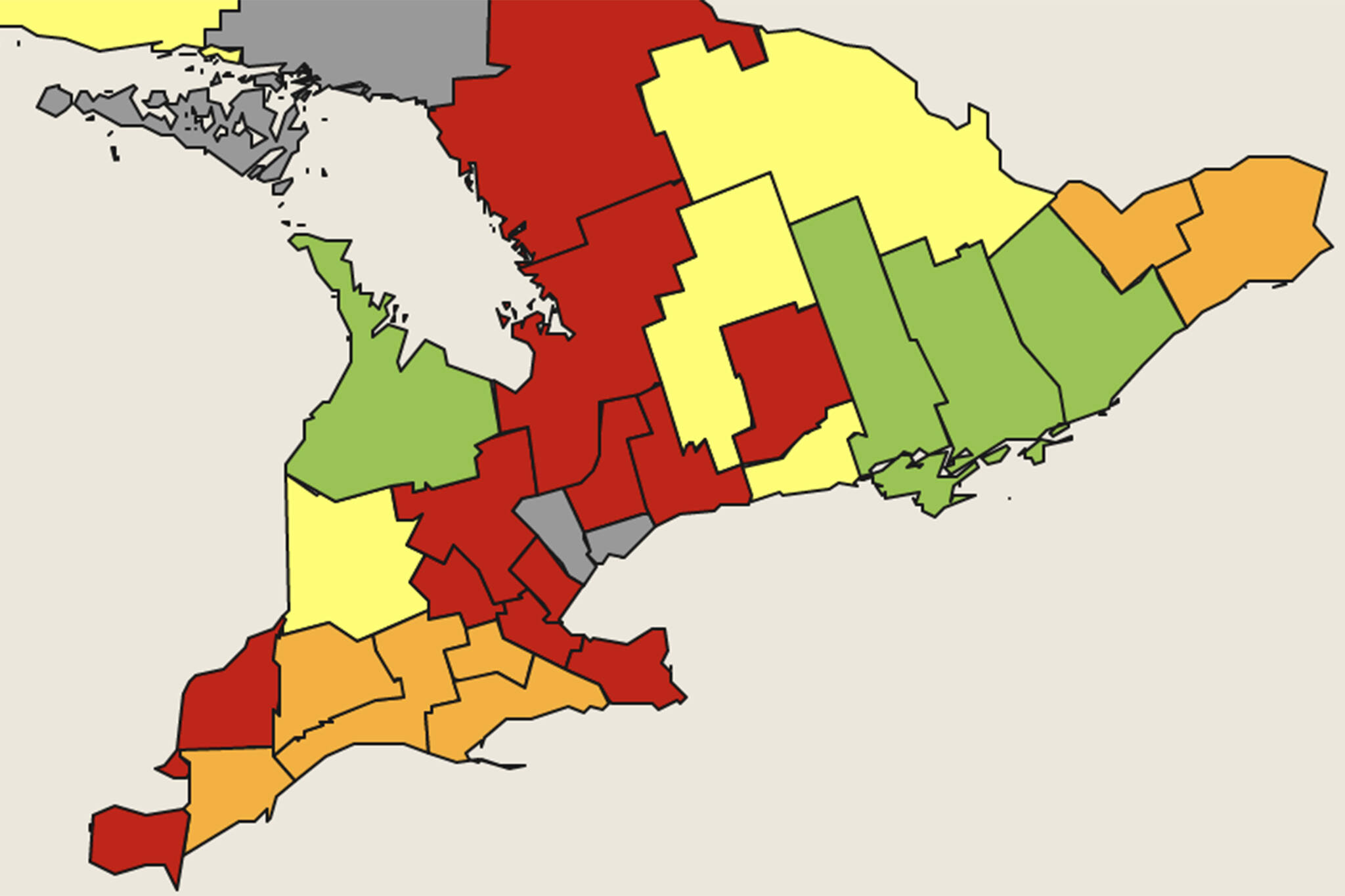 This interactive map of Ontario makes it easy to see which lockdown