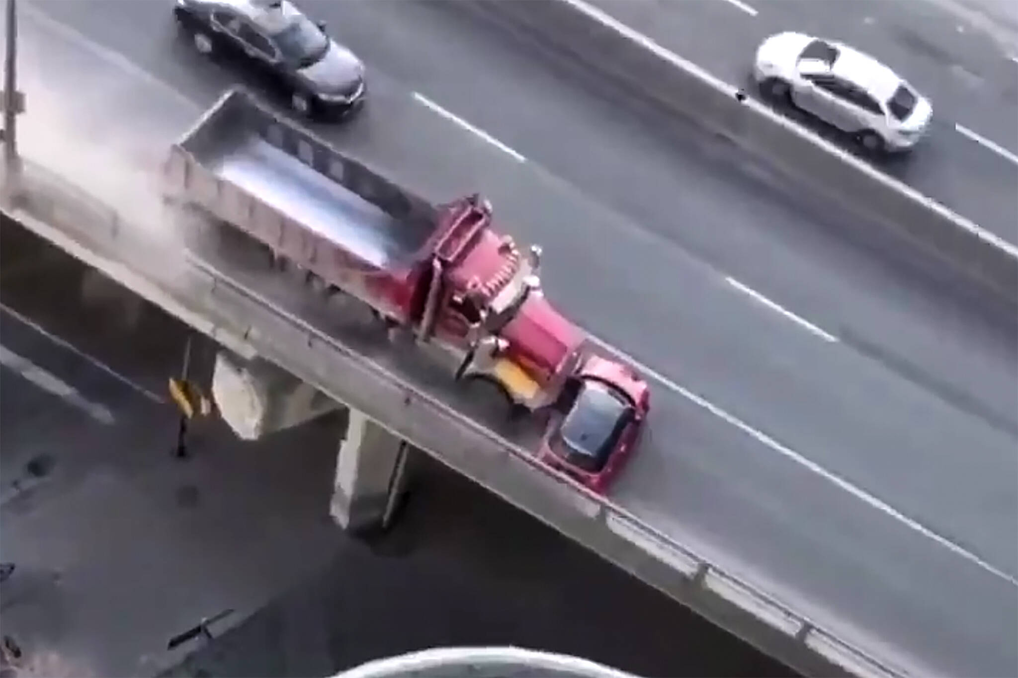 truck pushing car