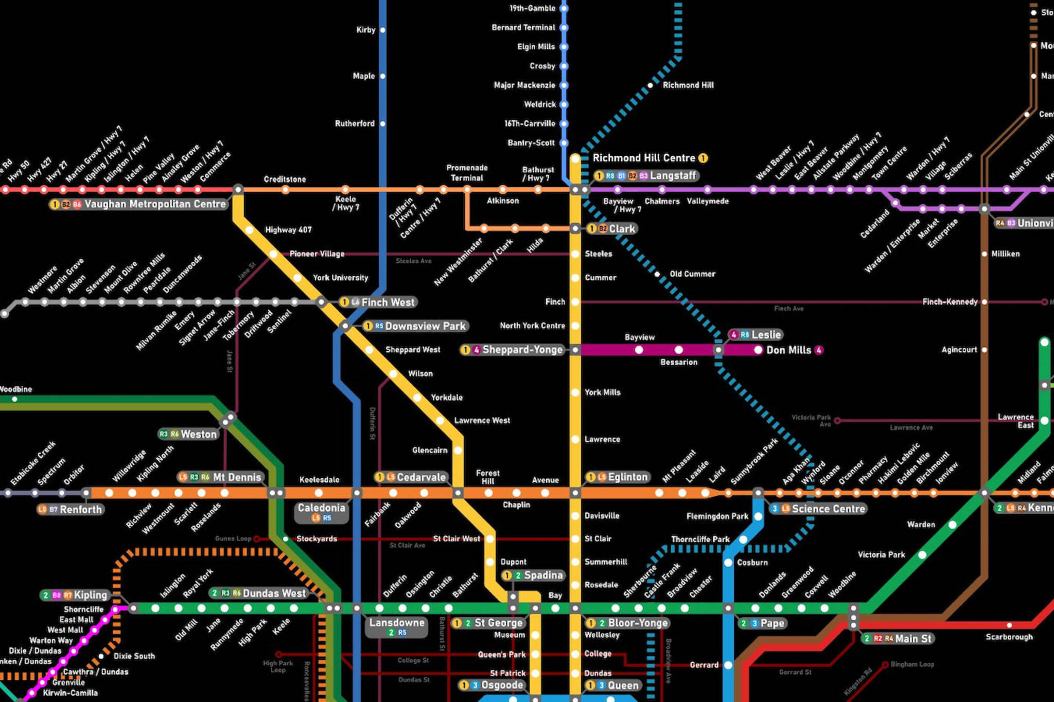 Here's what Toronto's transit map will look like in the 2030s