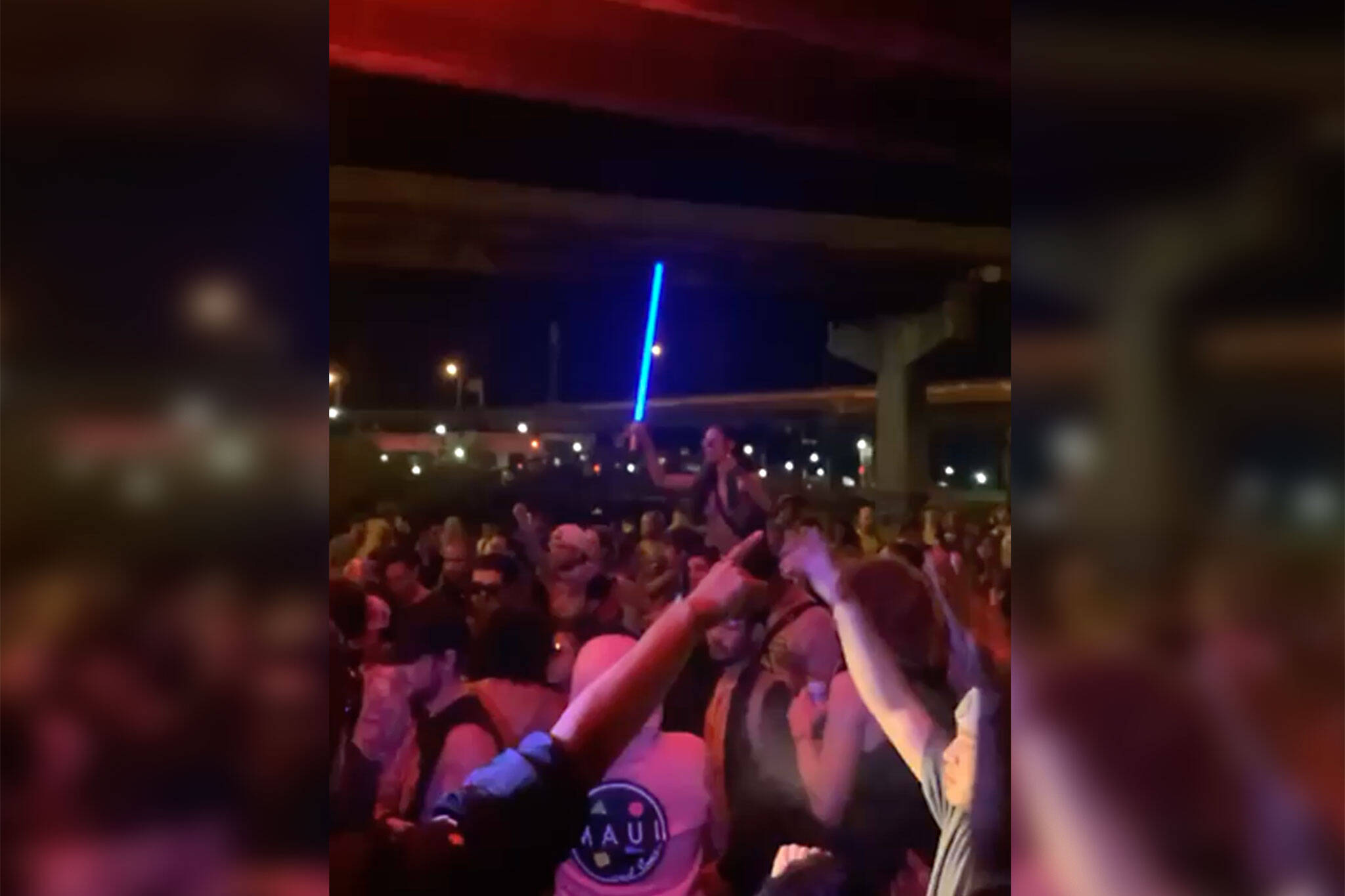 Hundreds of people attended a secret rave under a Toronto highway this