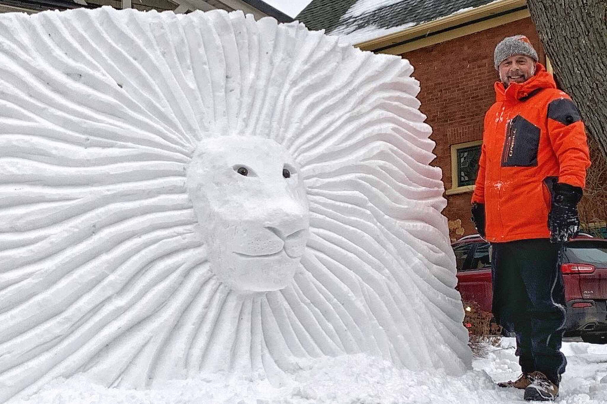 snow lion sculpture ontario