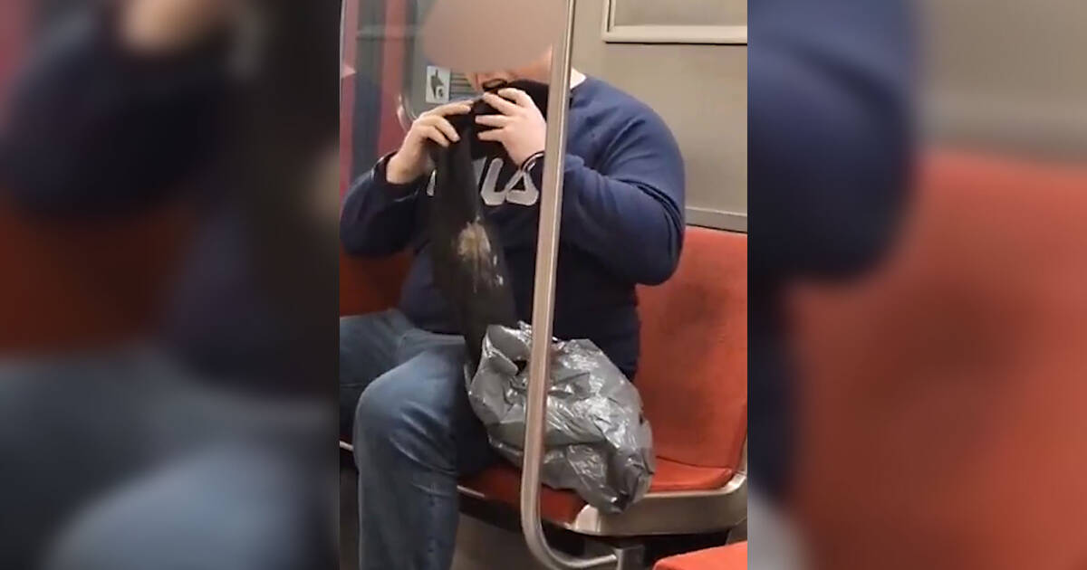 Someone was spotted enthusiastically licking a dirty boot on the Toronto subway