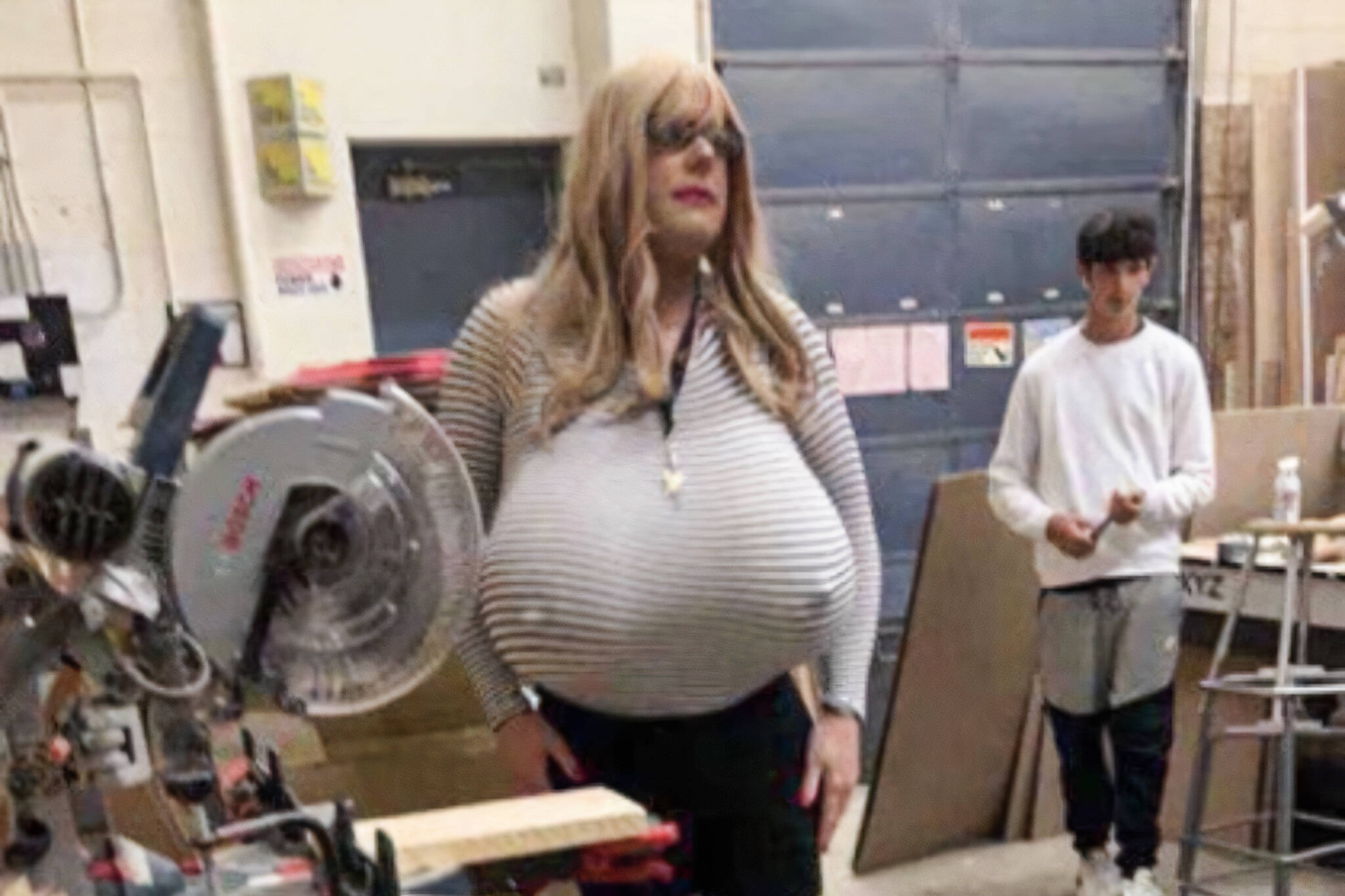 Oakville teacher shocks students by wearing huge prosthetic breasts to shop  class