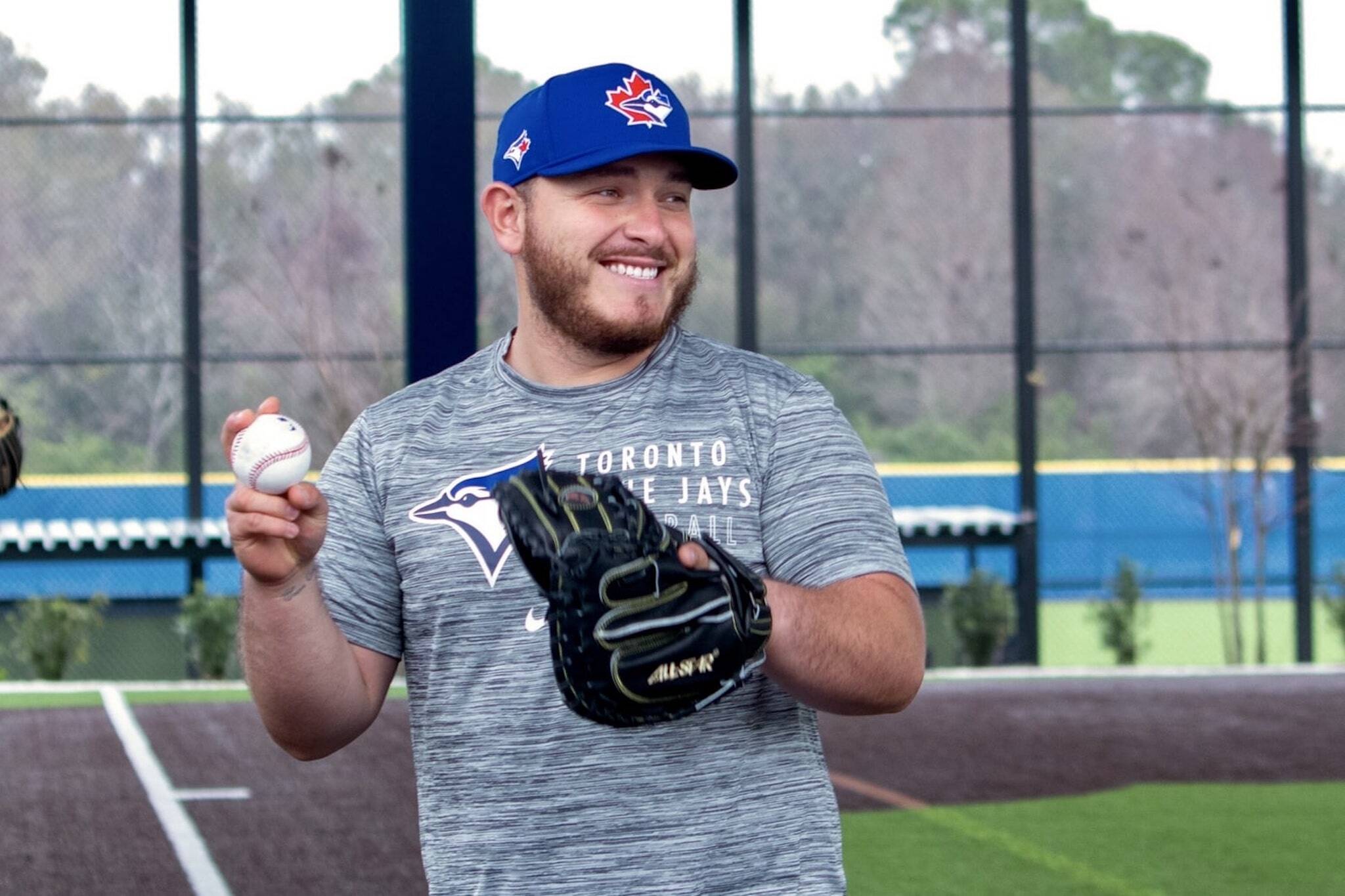 Alejandro Kirk of the Toronto Blue Jays poses for a photo during