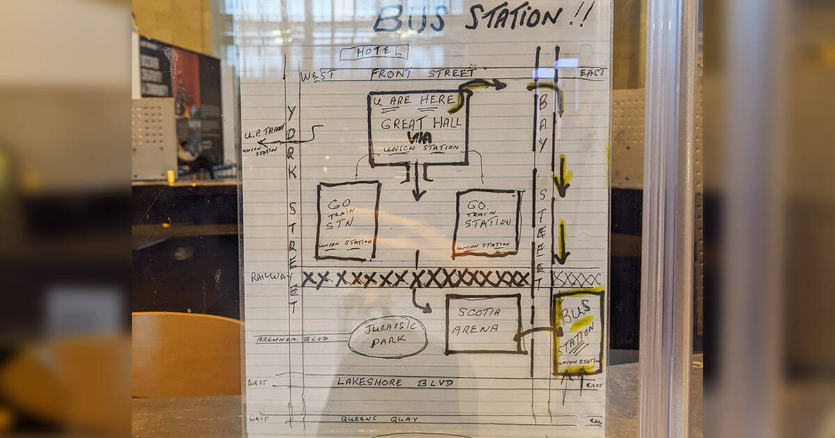 Hilarious map drawn by Union Station employee shows how confusing it is to get around
