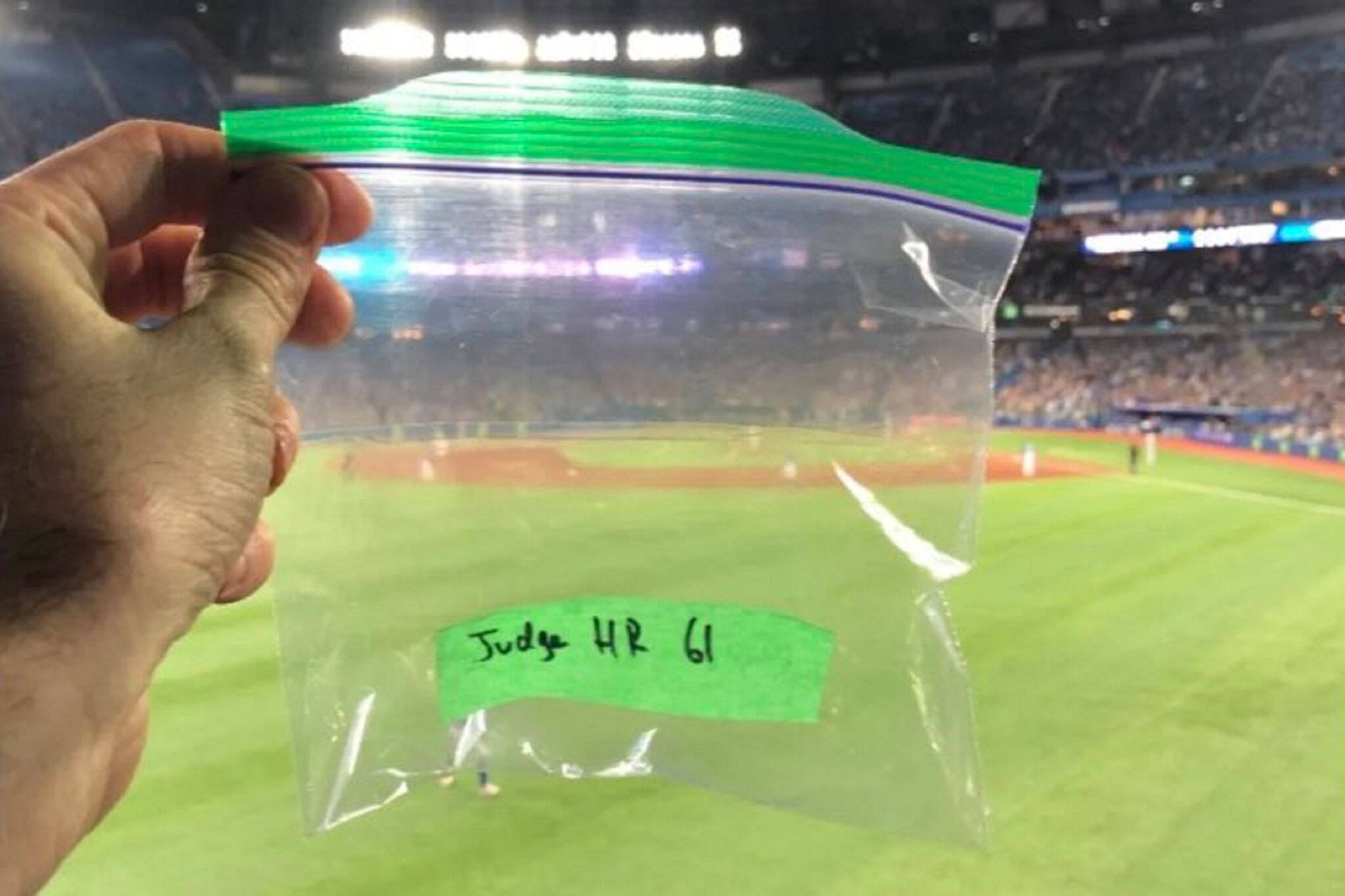 Someone is selling bags of air from the Aaron Judge record-tying game in  Toronto
