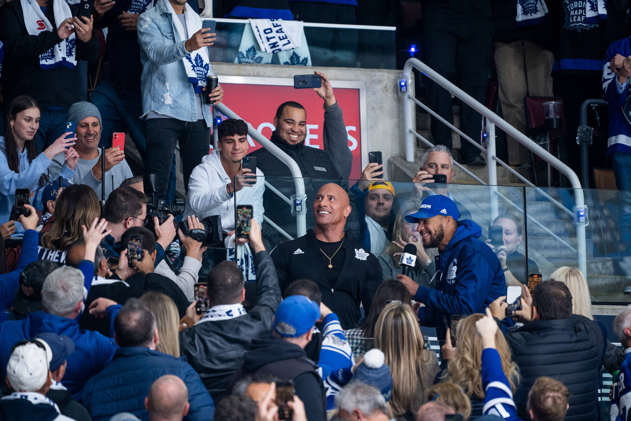 the rock at leafs game