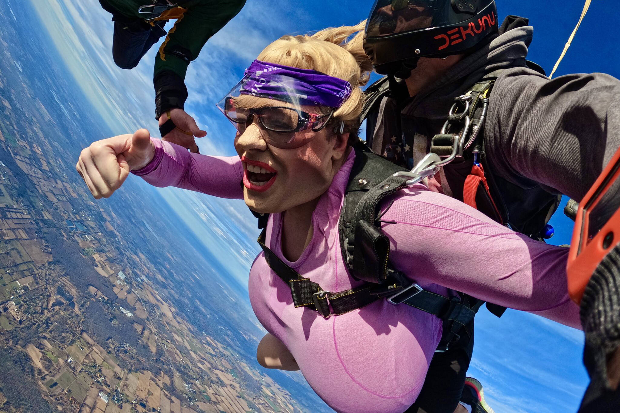 Oakville teacher famous for huge prosthetic breasts went skydiving with a  porn star