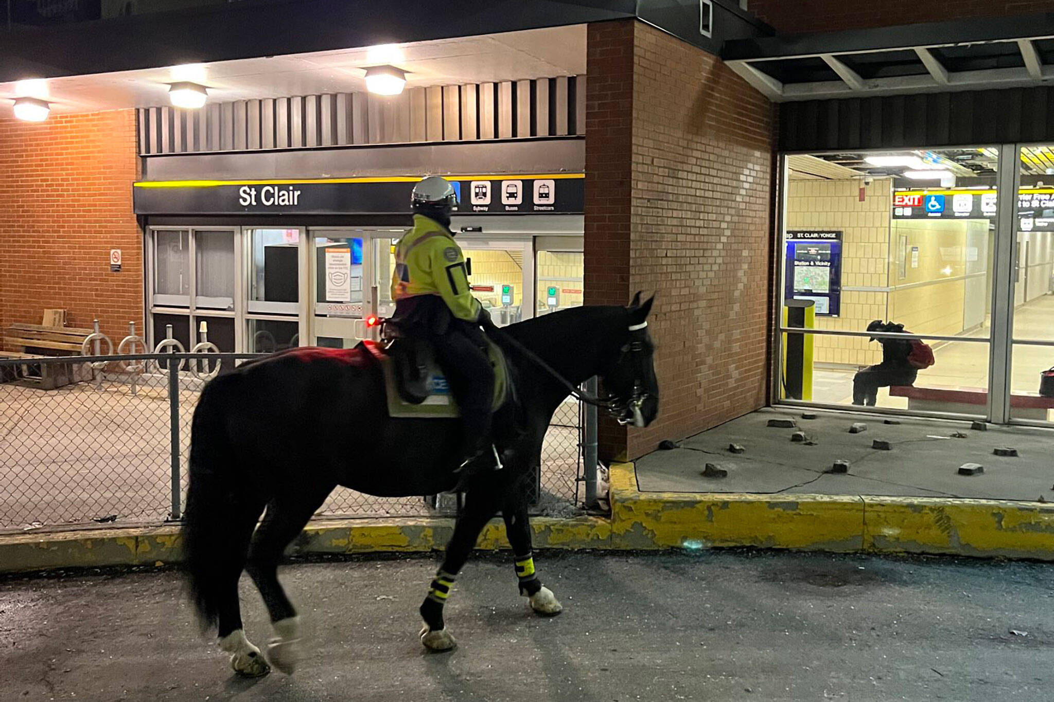 police horse ttc subway
