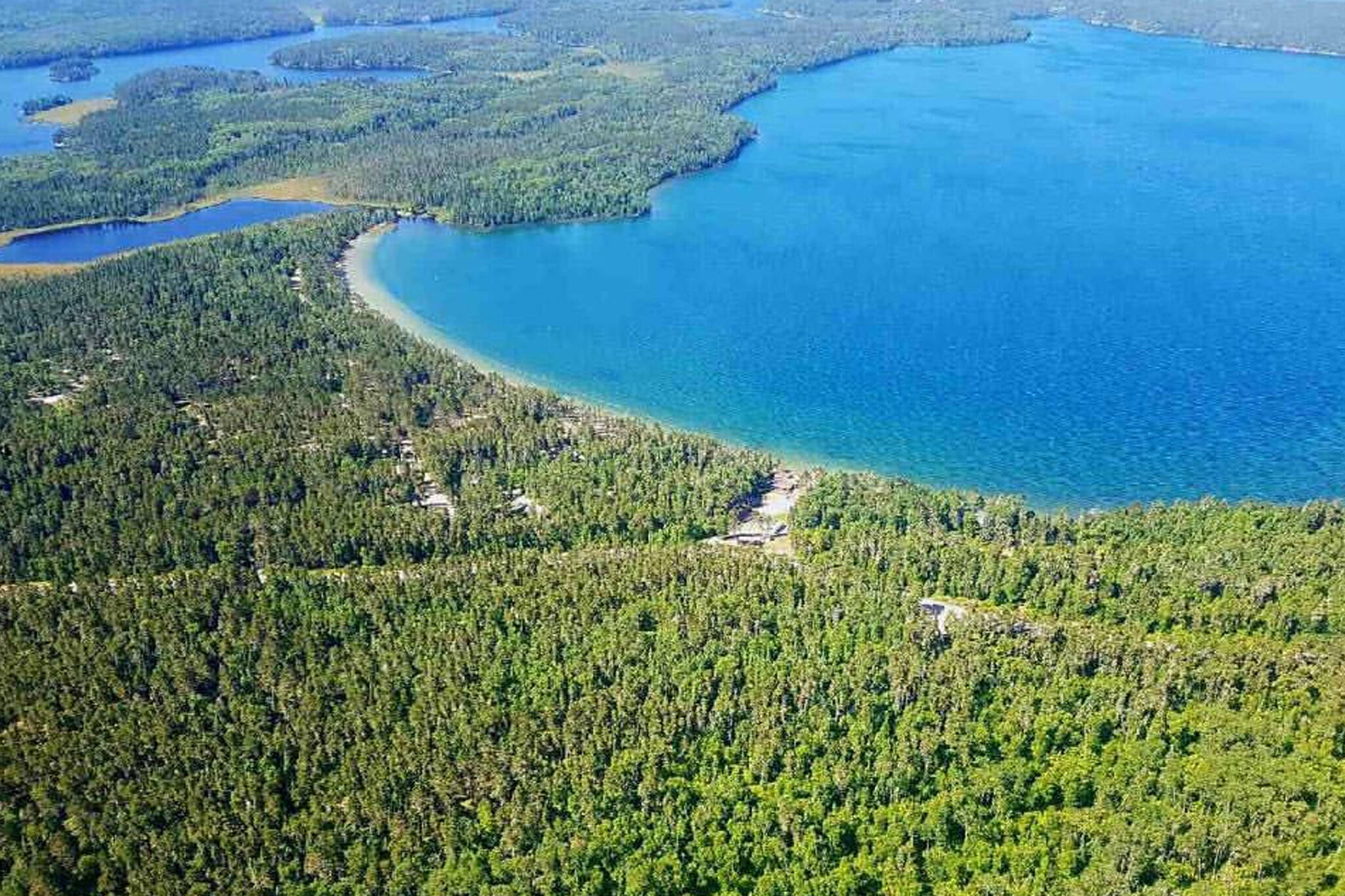 Ontario's Blue Lake Provincial Park has enchanting crystal clear blue water