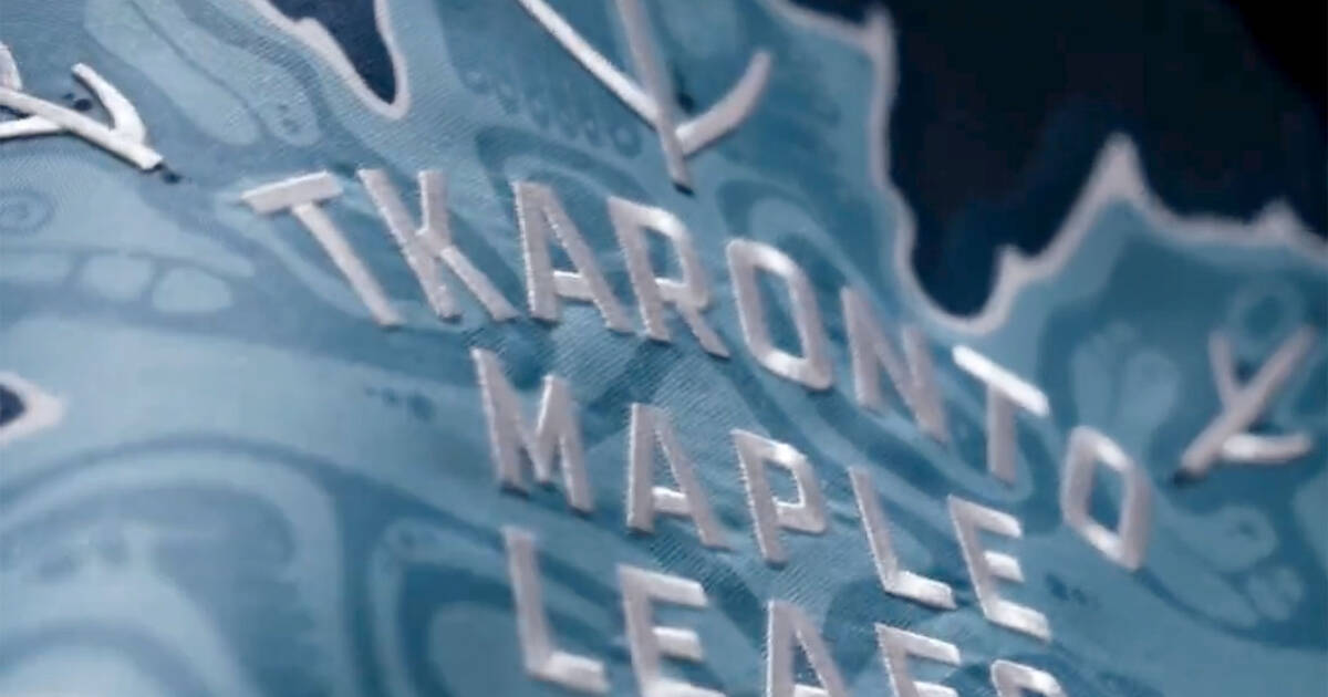 Wasauksing artist designs Toronto Maple Leafs warm up jersey for