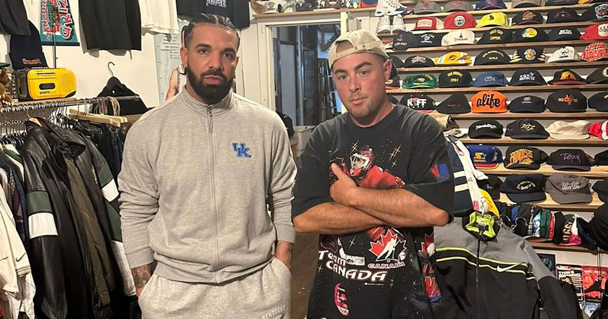 Drake vient de faire du shopping dans un magasin de vêtements vintage ...