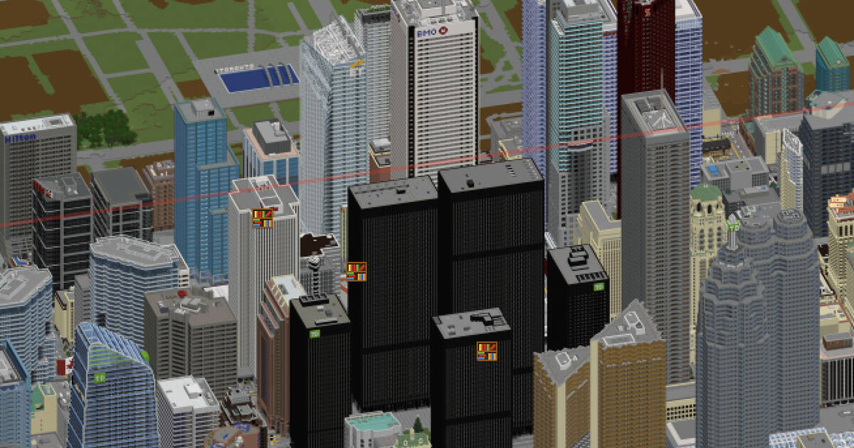 在Minecraft上有一个多伦多的复制品，你可以帮助建设它
