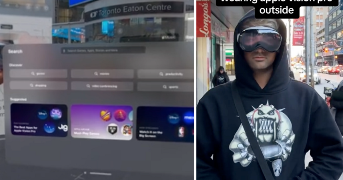 多伦多男子因在城市中佩戴苹果Vision Pro而在网络上走红