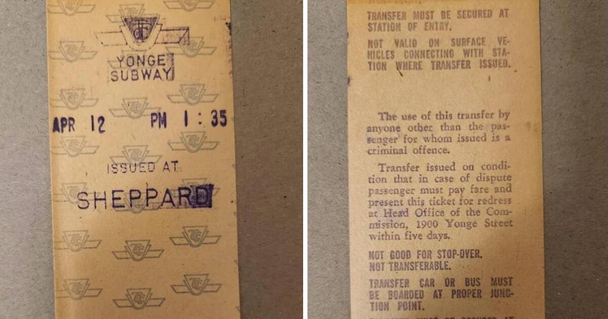 有人刚刚找到了一张40年前的TTC换乘票