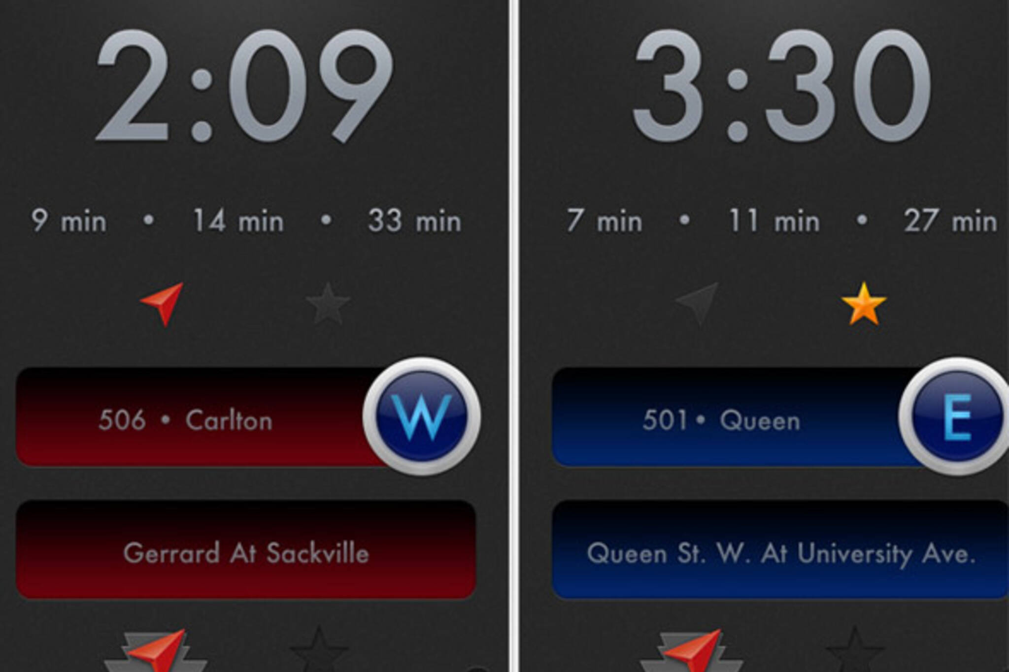 TTC iPhone streetcar apps