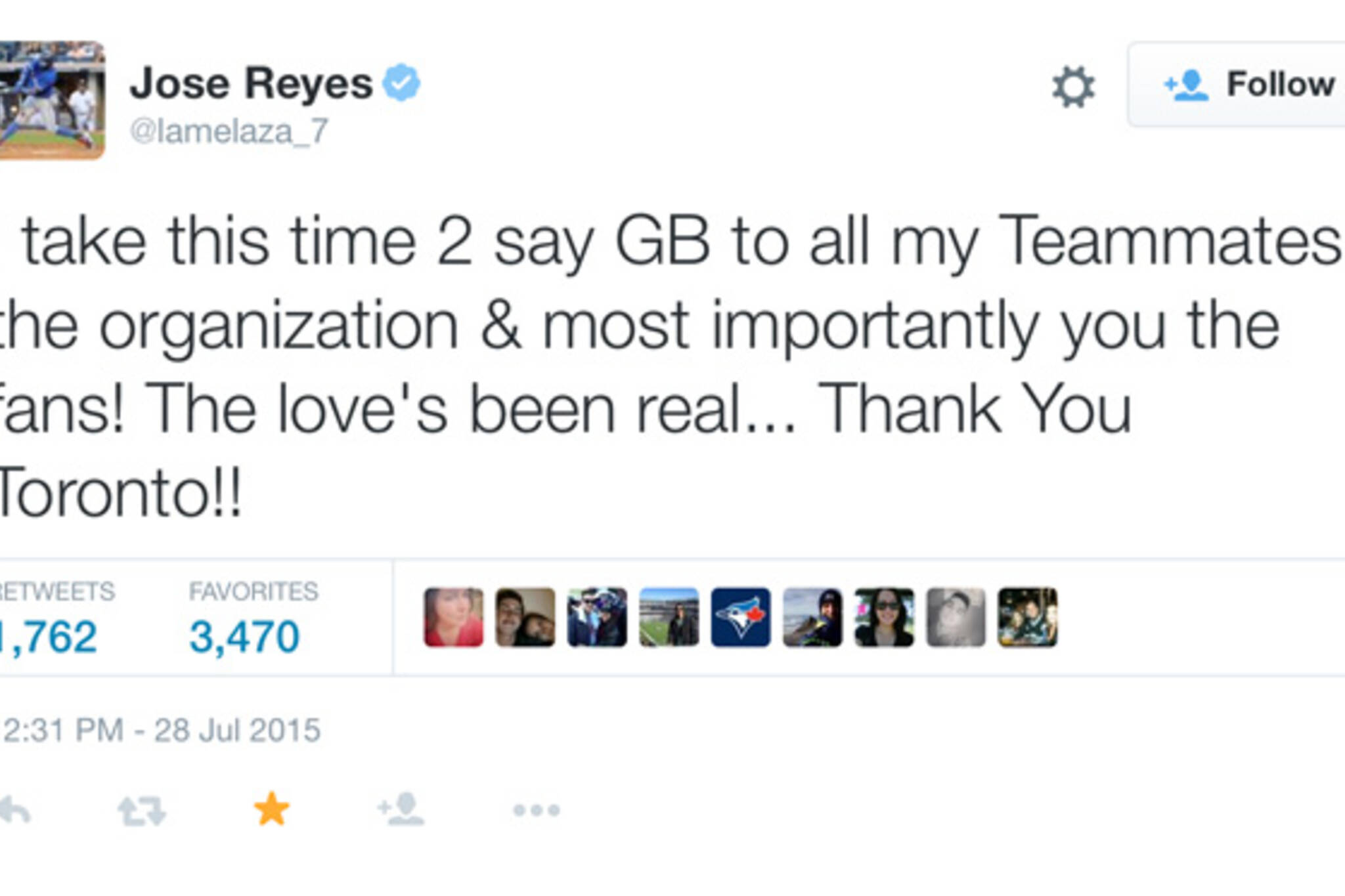 Jose Reyes-Troy Tulowitzki trade reaction on Twitter