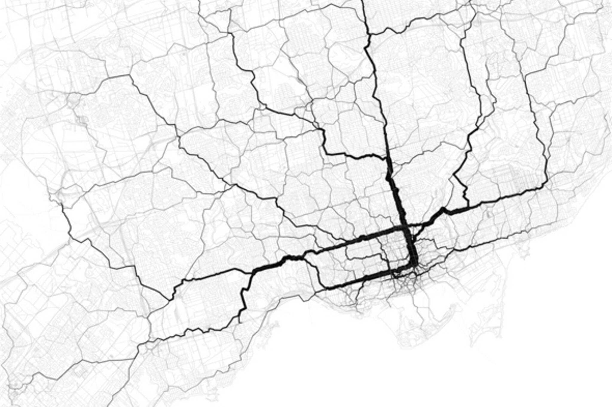 Twitter Map Paths Toronto Eric Fischer