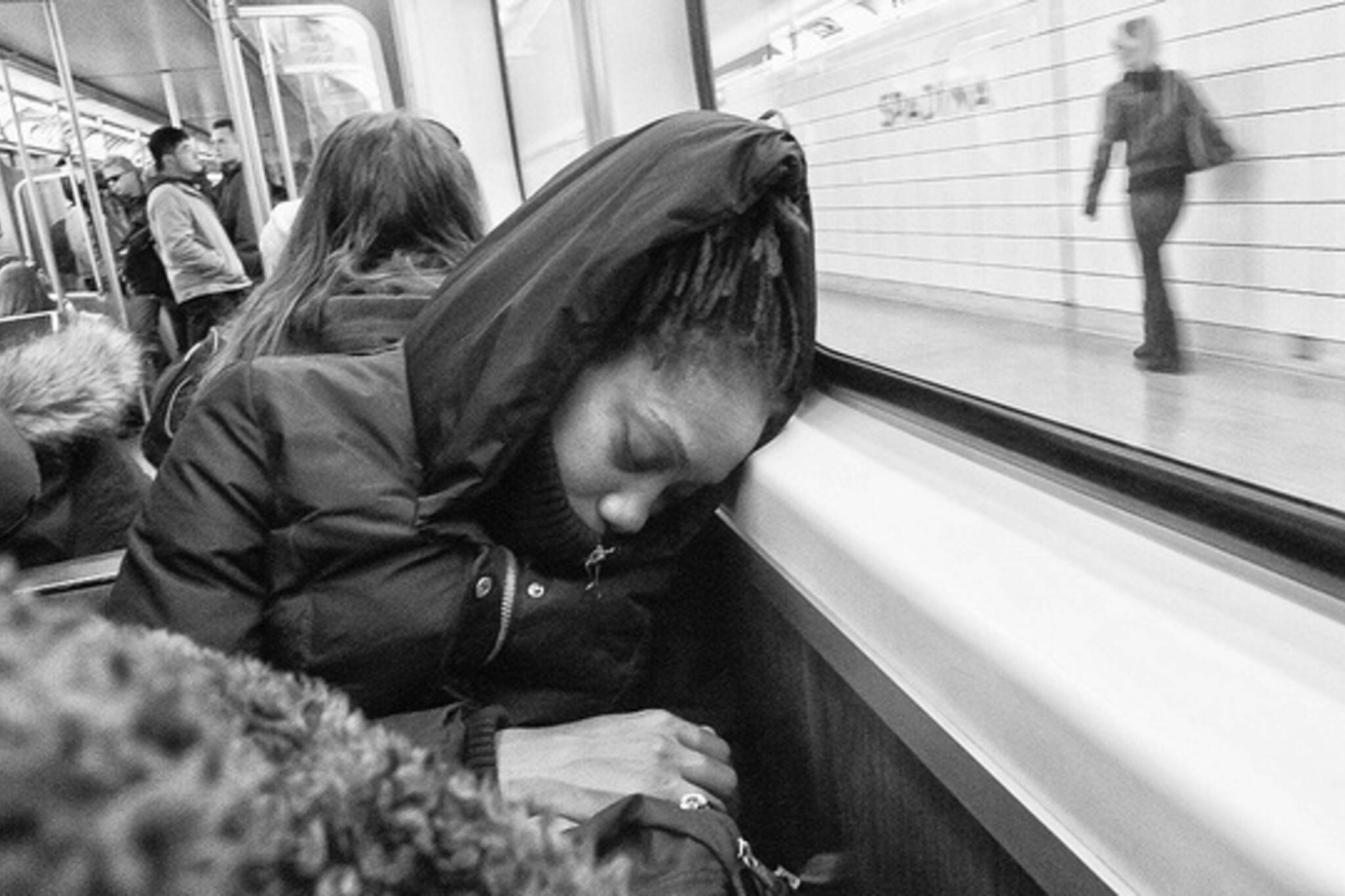 subway sleeping