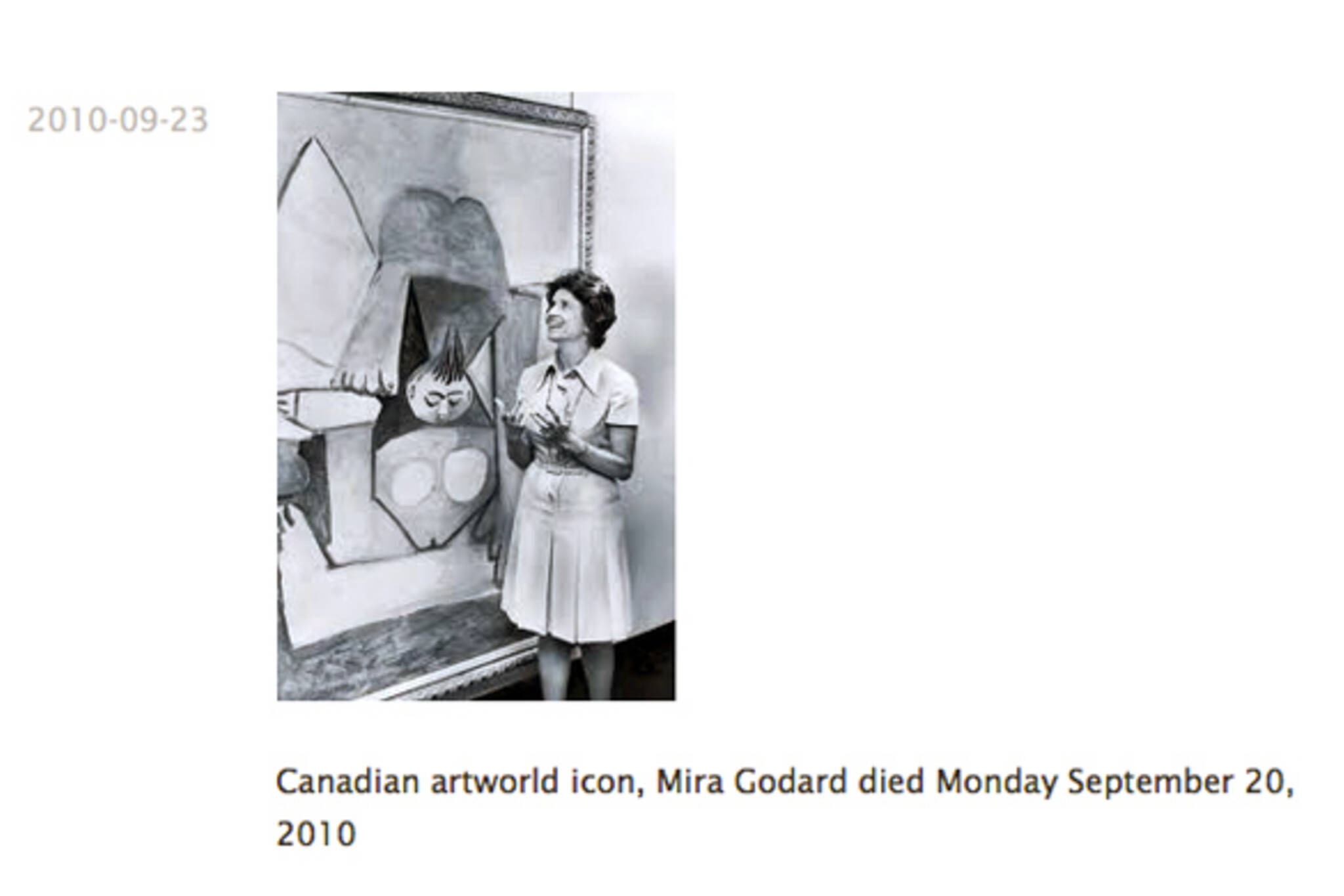 Mira Godard dies