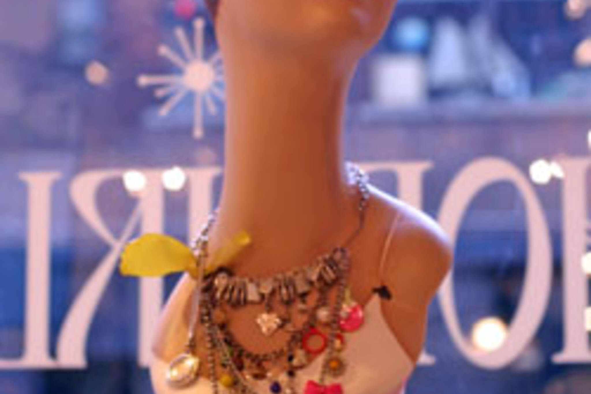Shopgirl sporting the Domestic Goddess necklace