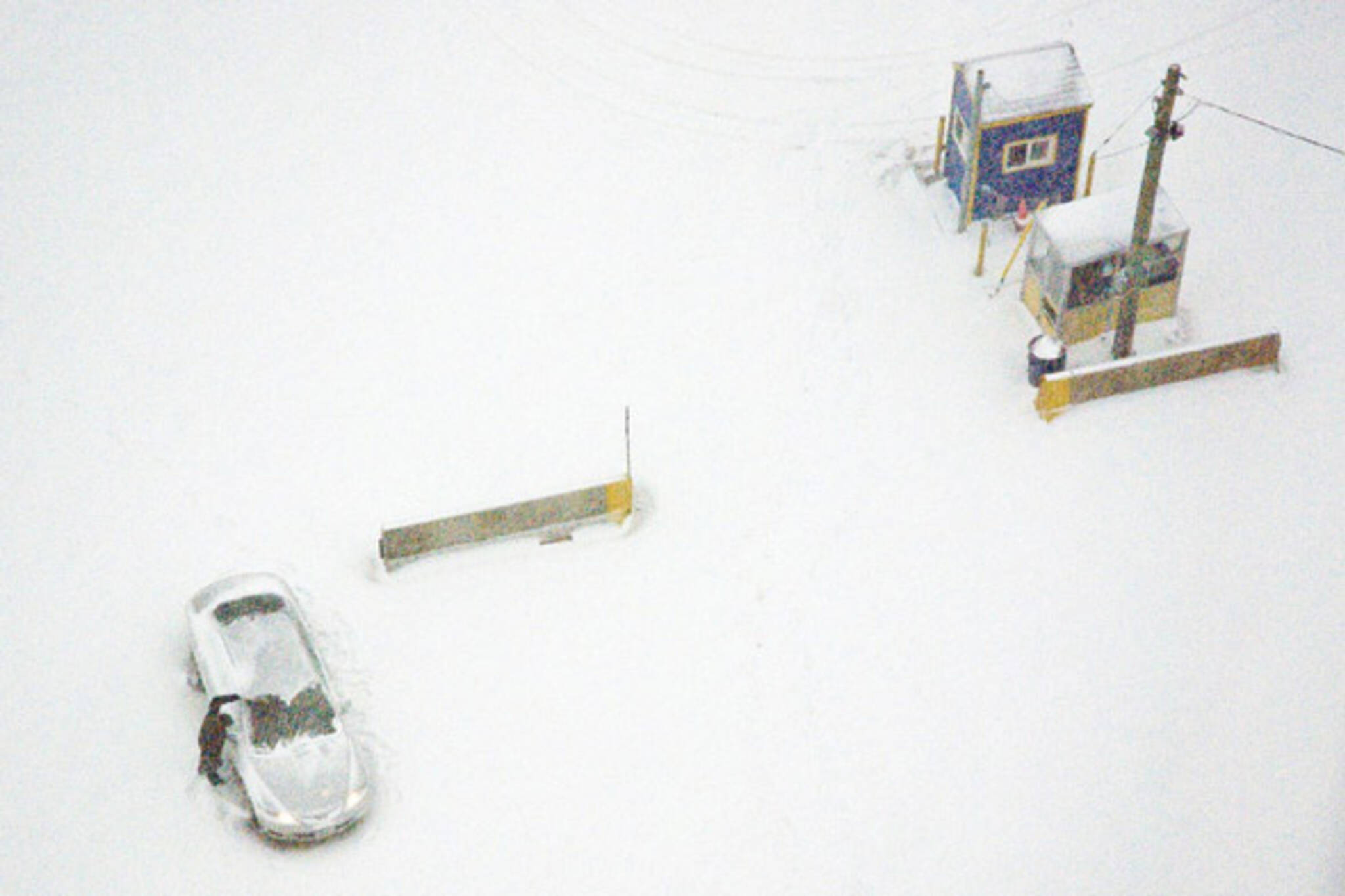snow storm parking lot