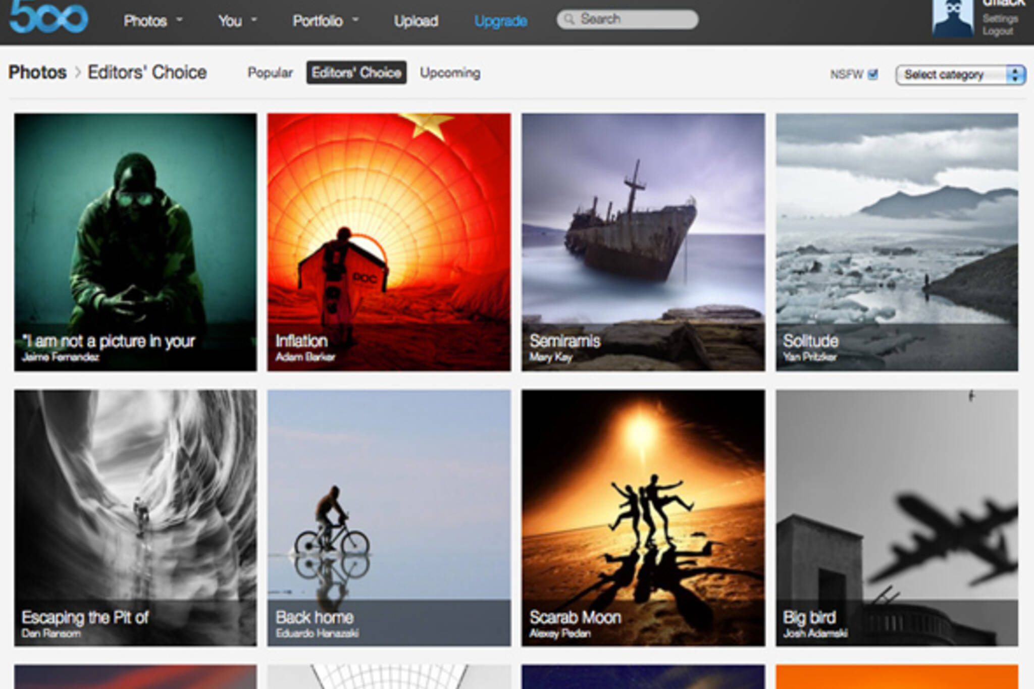 500px photography website