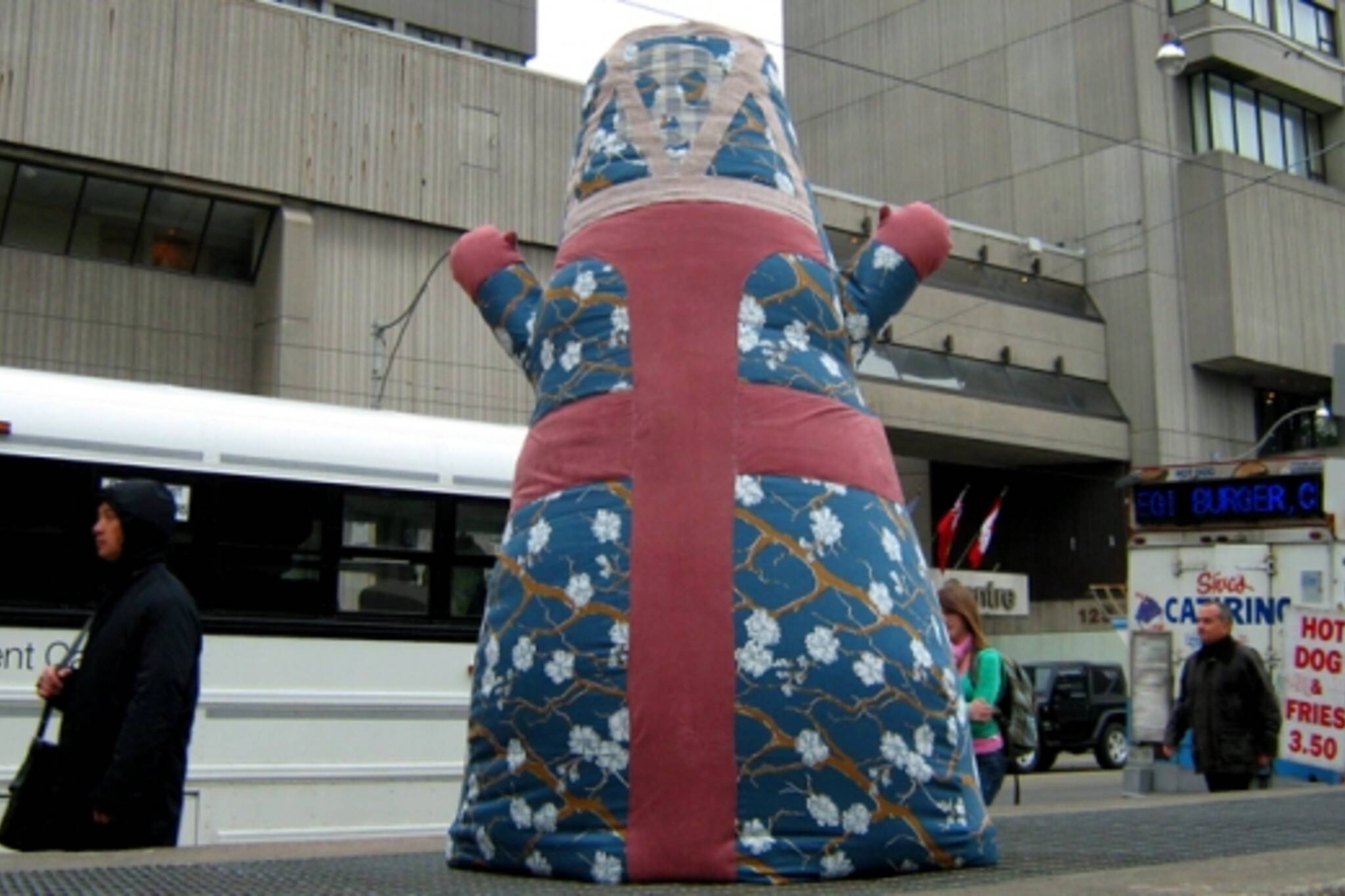Poster Child's big inflated doll at Nathan Phillips Square