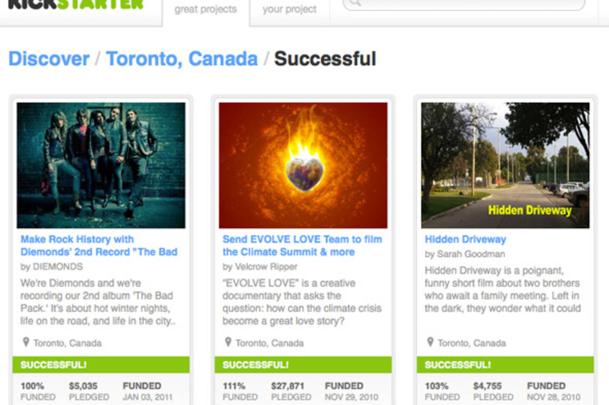 Kickstarter Toronto International