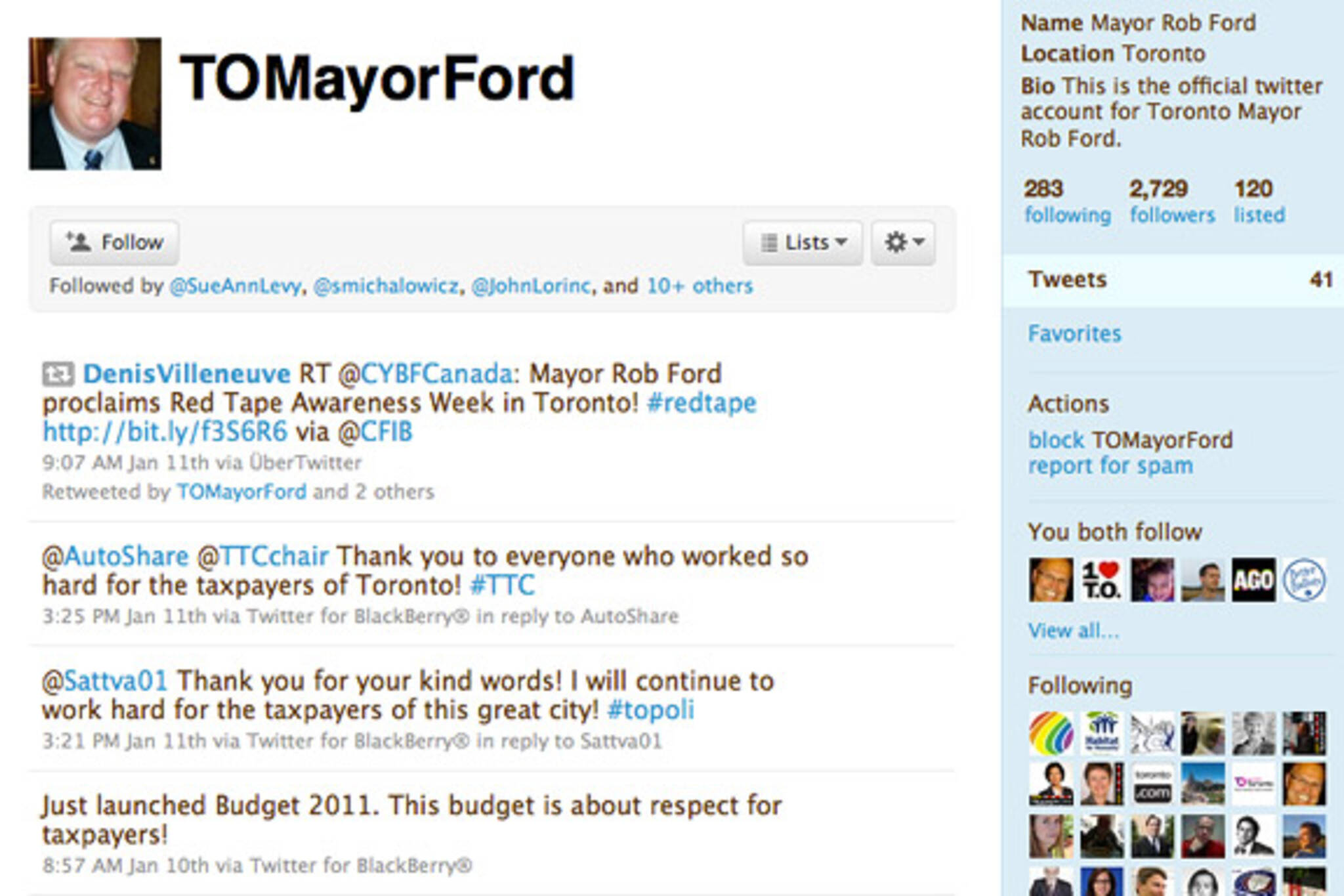 Rob Ford Twitter
