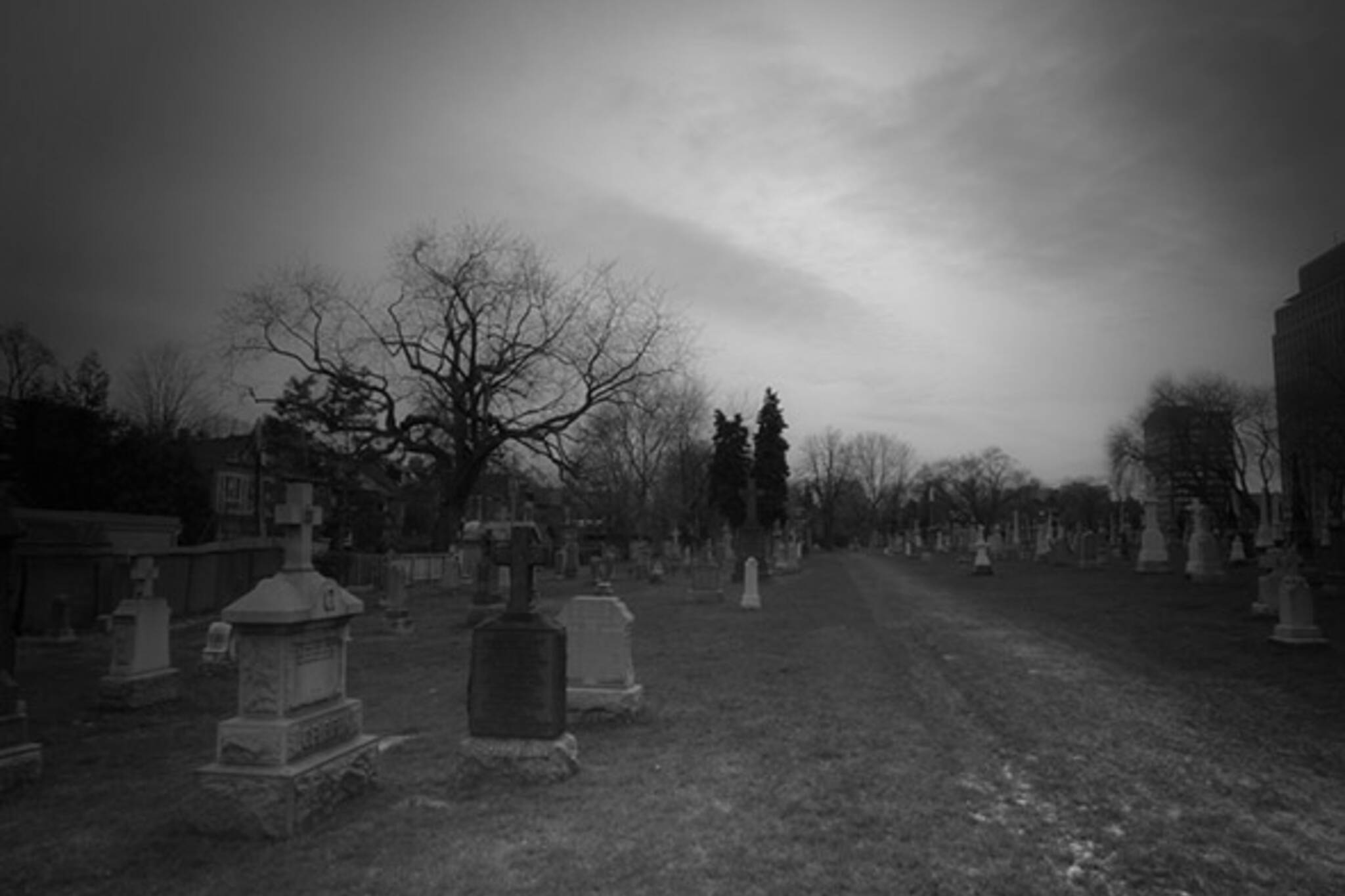 dark, cold, cemetery