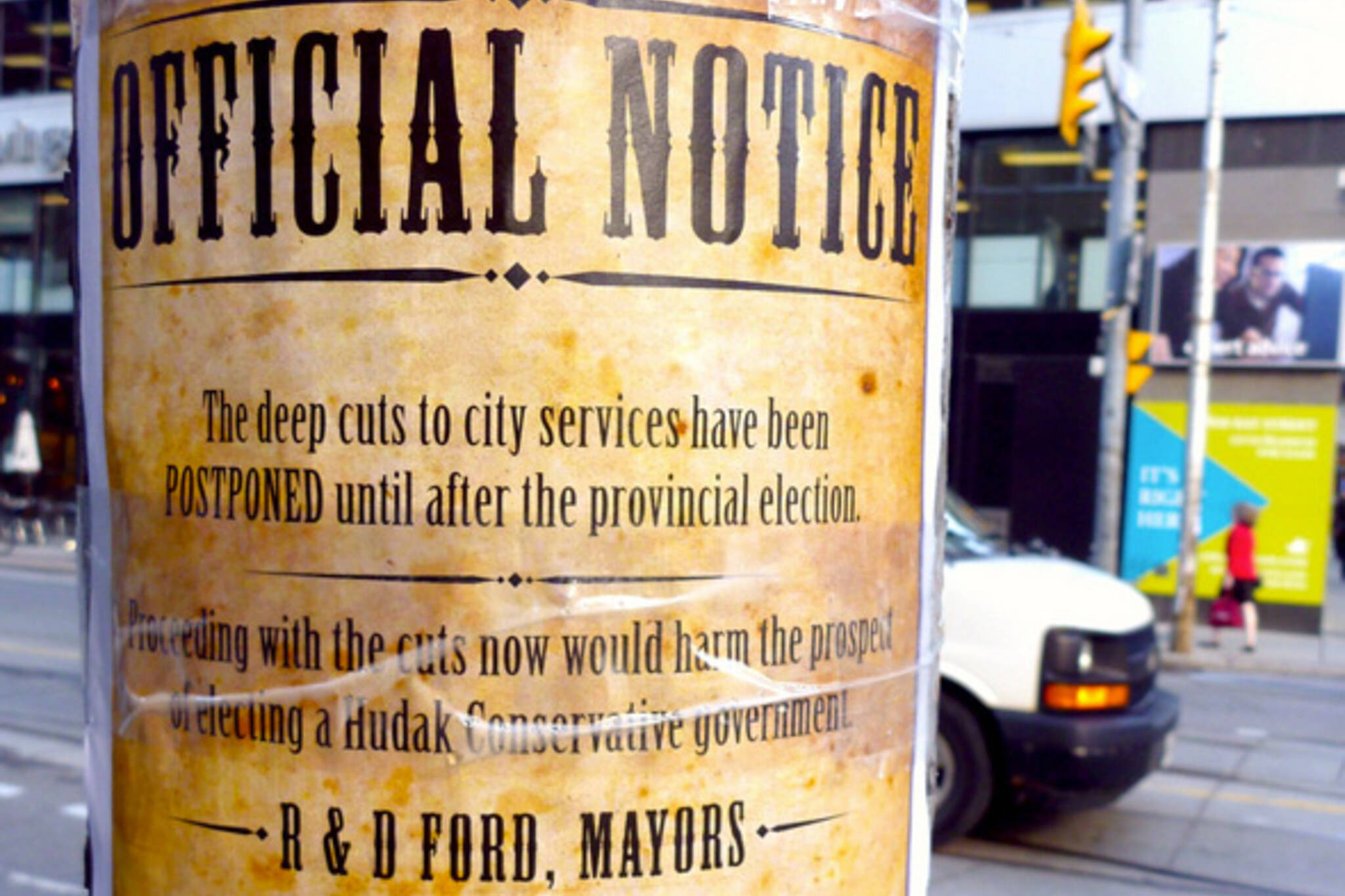 Official Notice service cuts Toronto street art
