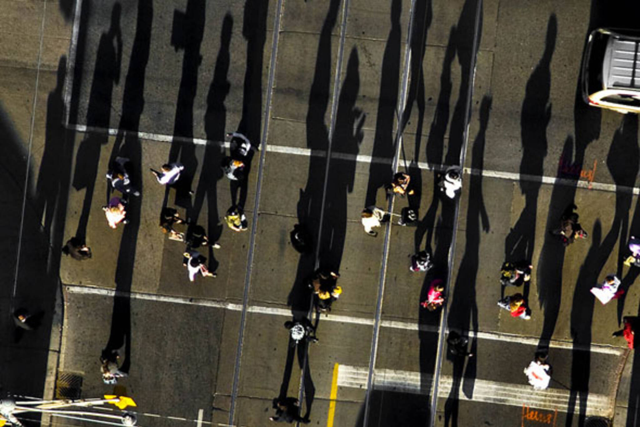 shadows pedestrians