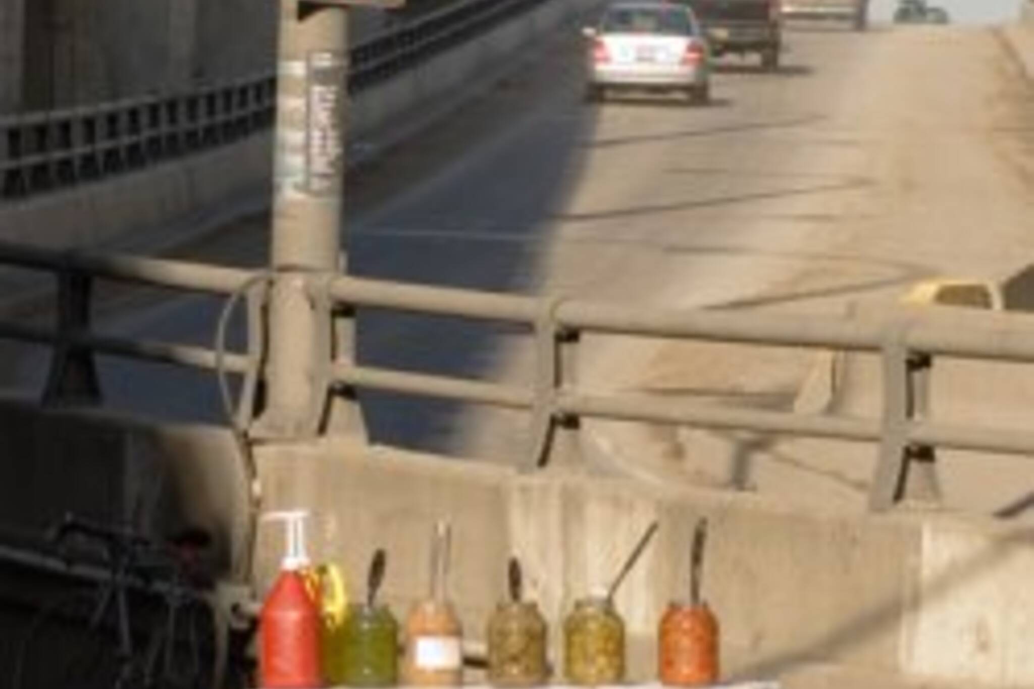 BBQ condiments by highway
